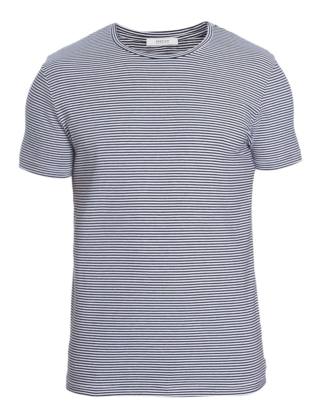 Blue Striped Crew Neck T-Shirt