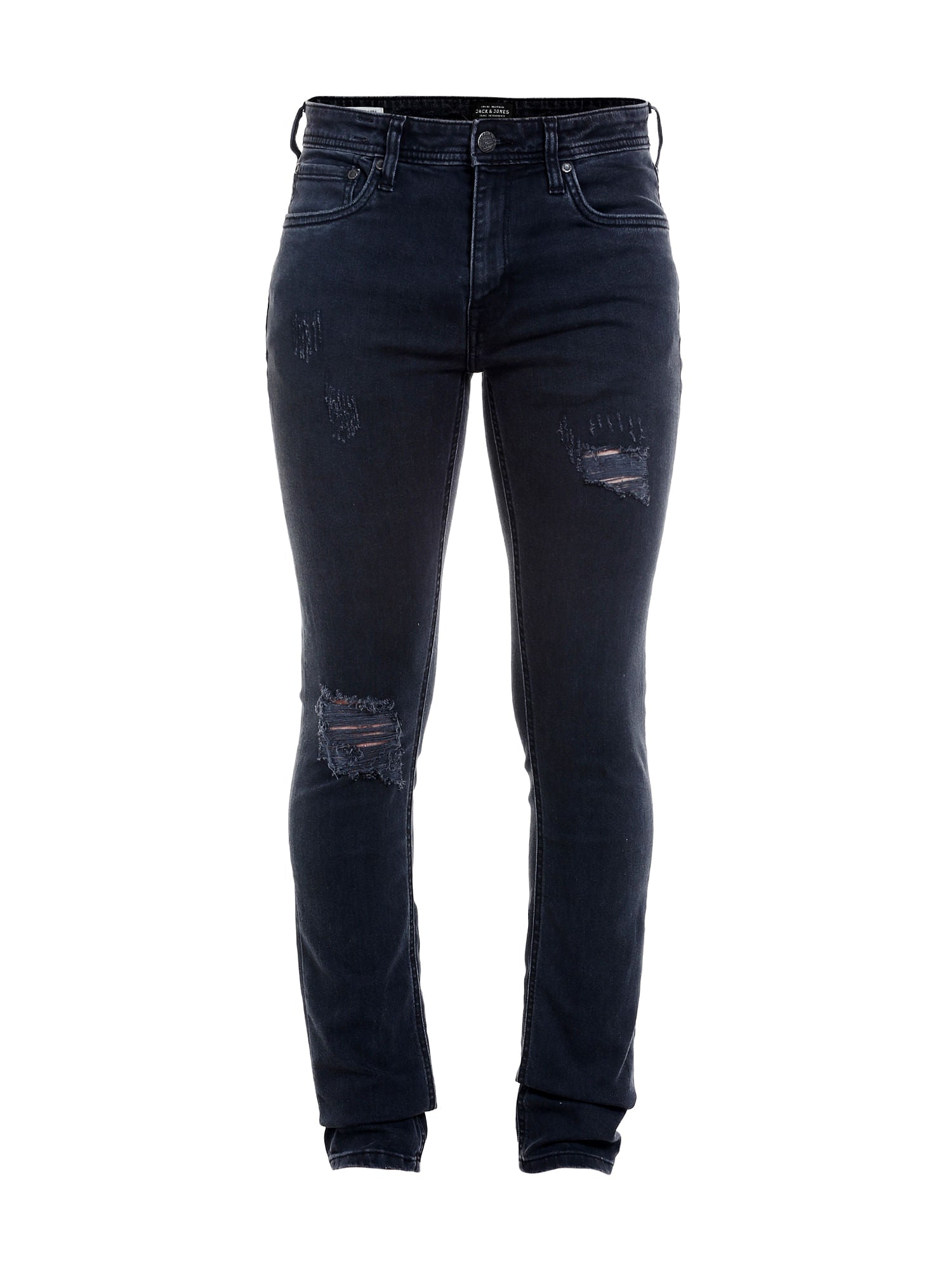 Dark Grey Distressed Skinny Jeans