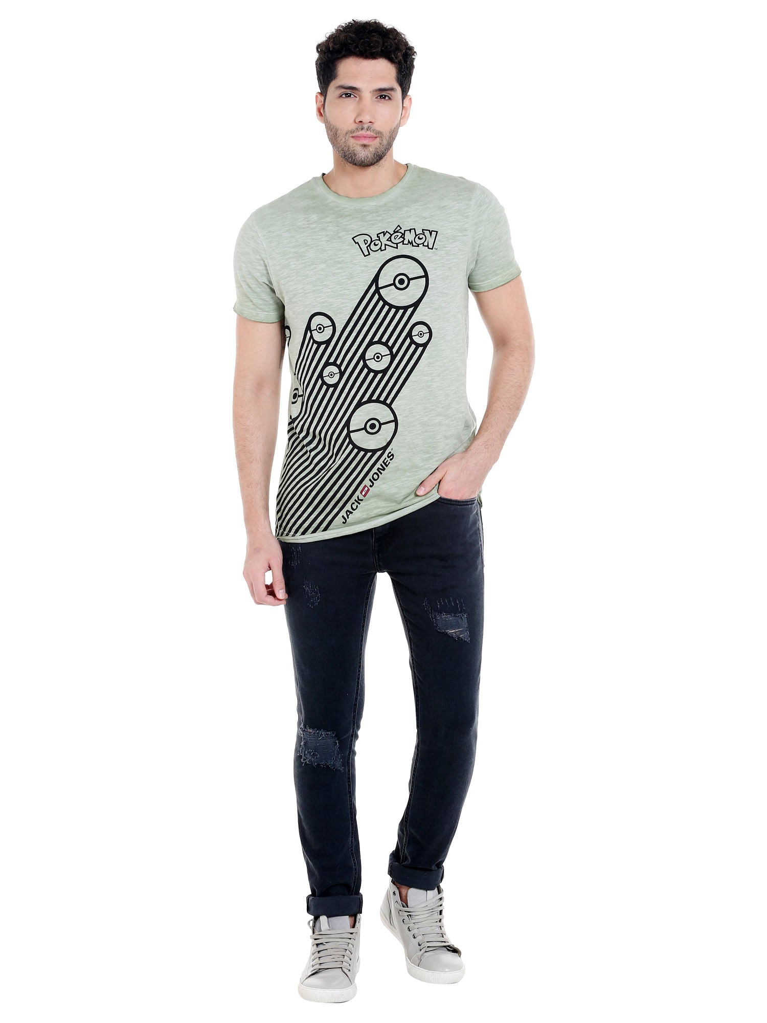 Dark Grey Distressed Skinny Jeans