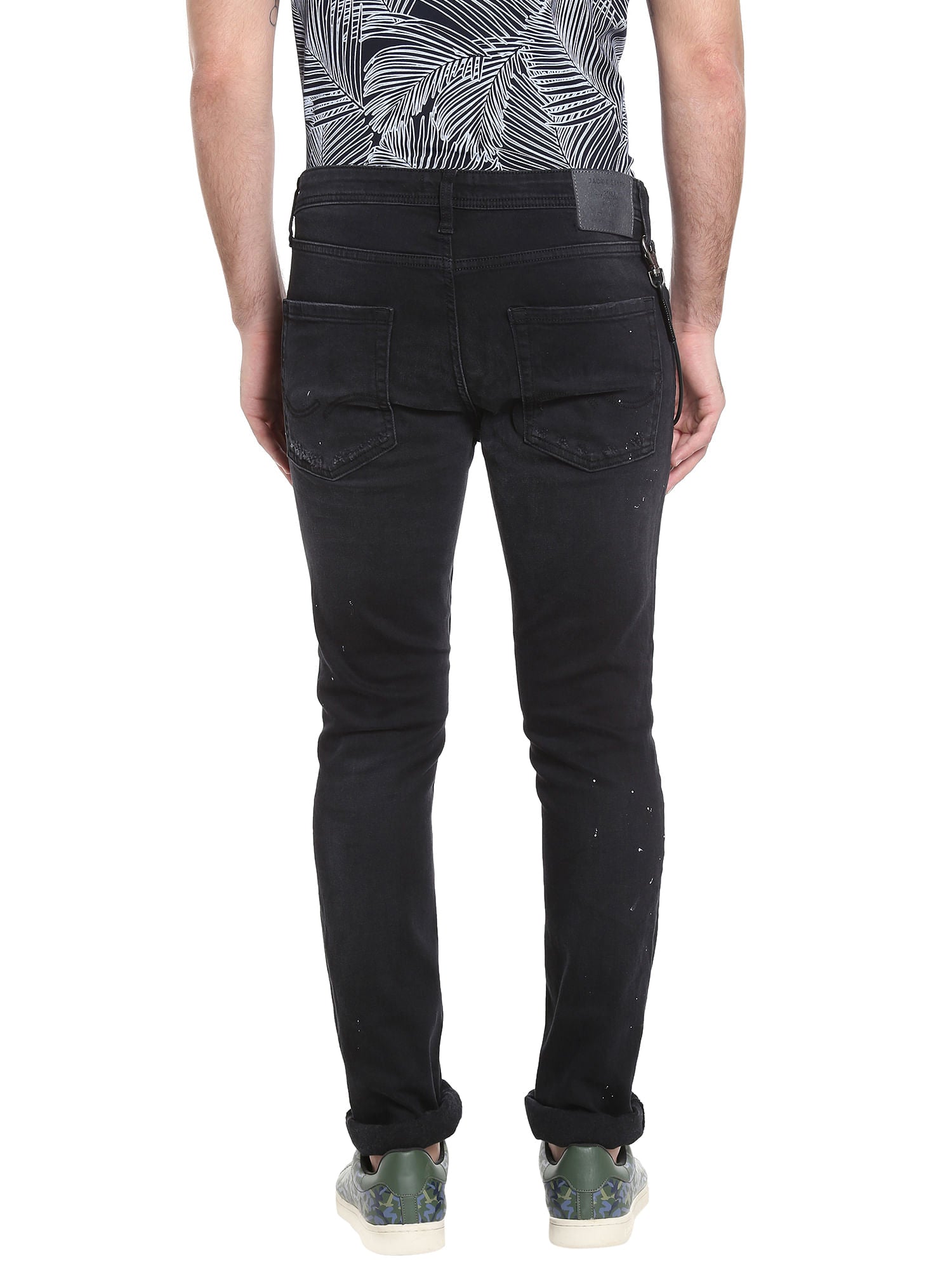 Black Low Rise Skinny Fit Distressed Jeans