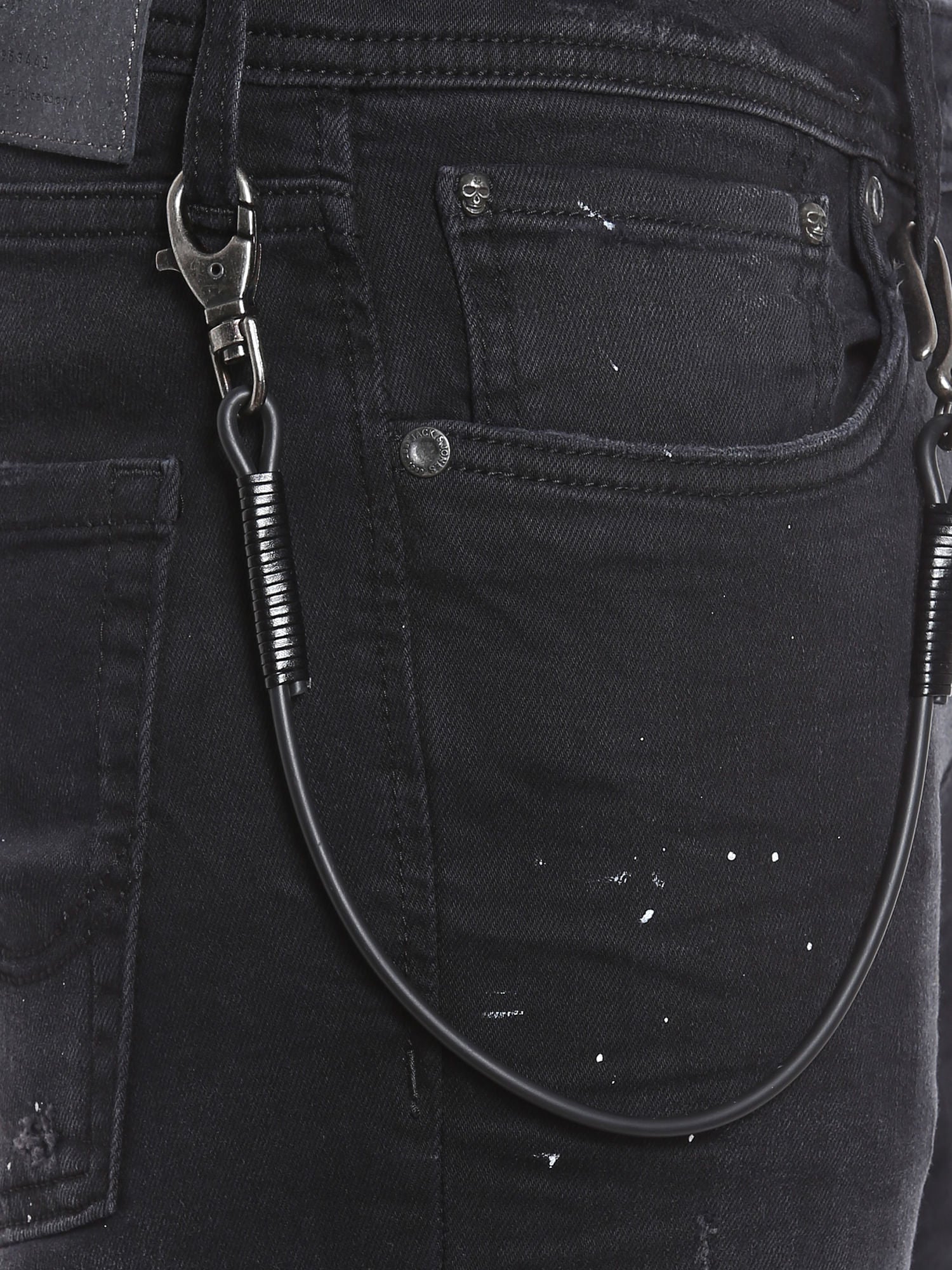 Black Low Rise Skinny Fit Distressed Jeans