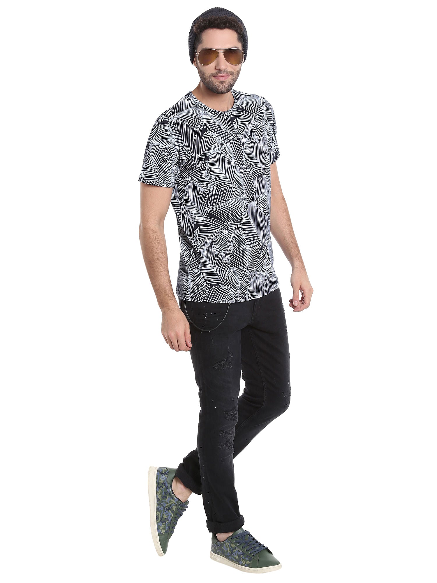 Black Low Rise Skinny Fit Distressed Jeans