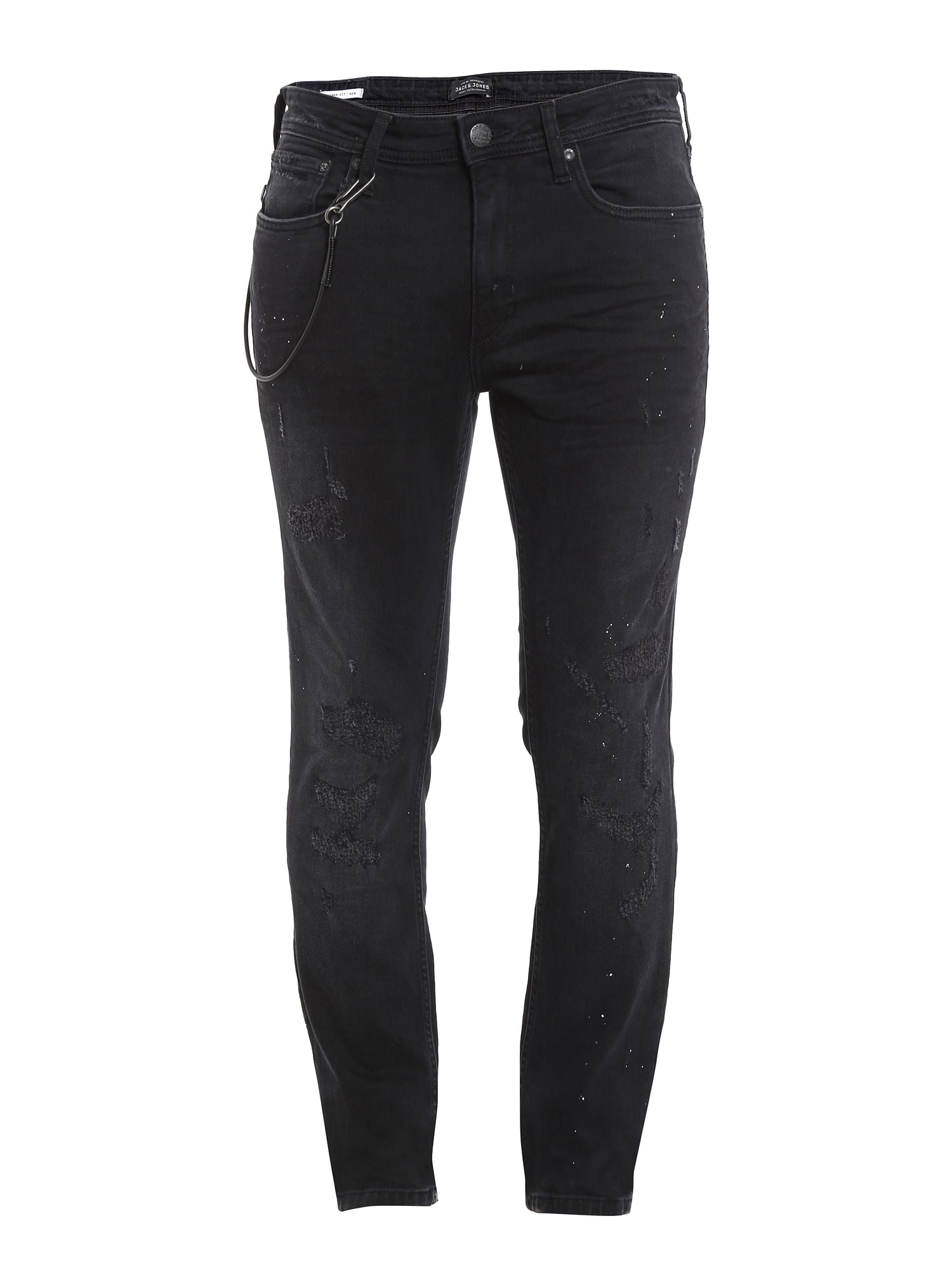 Black Low Rise Skinny Fit Distressed Jeans