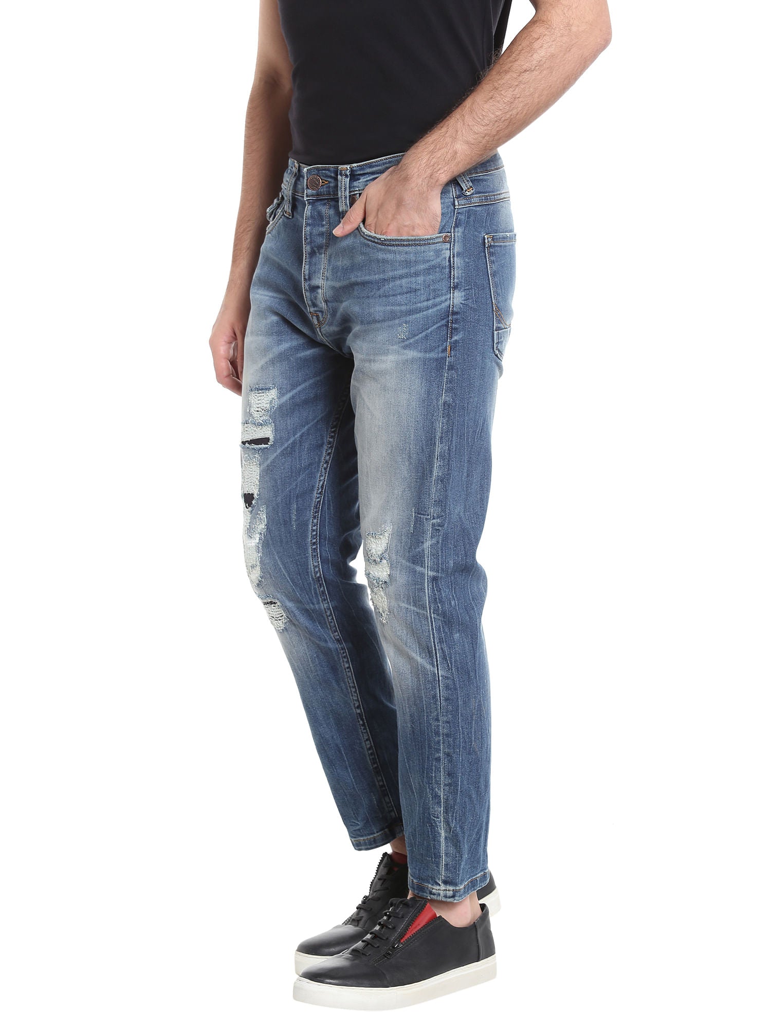 Blue High Rise Relaxed Fit Jeans
