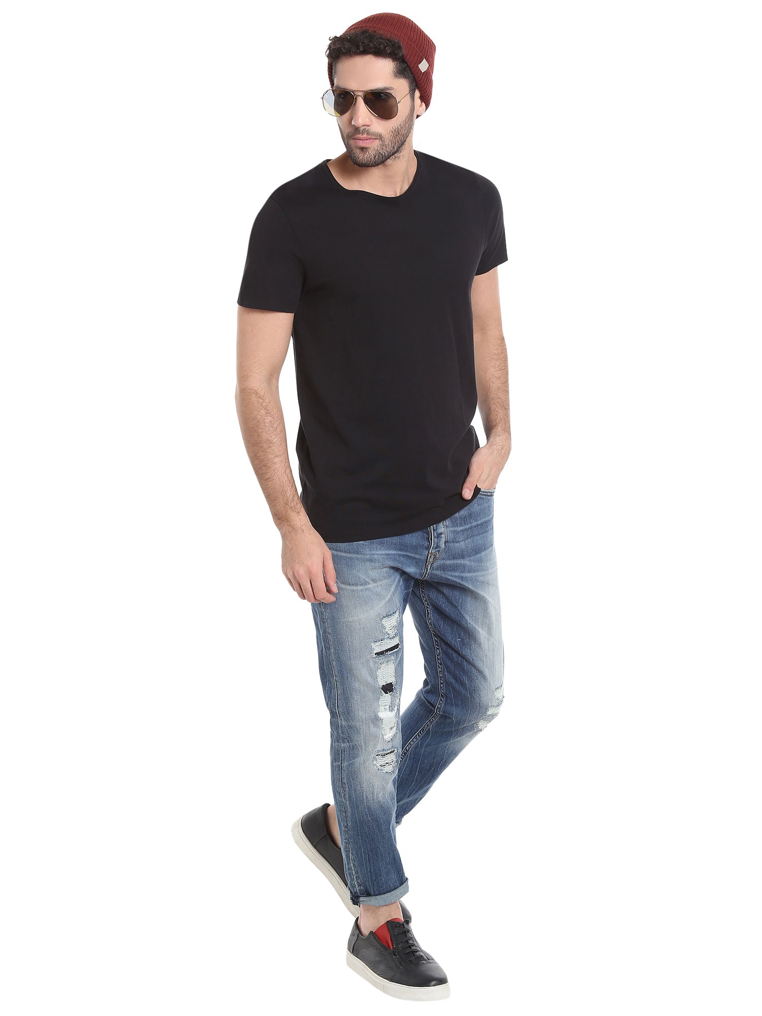 Blue High Rise Relaxed Fit Jeans