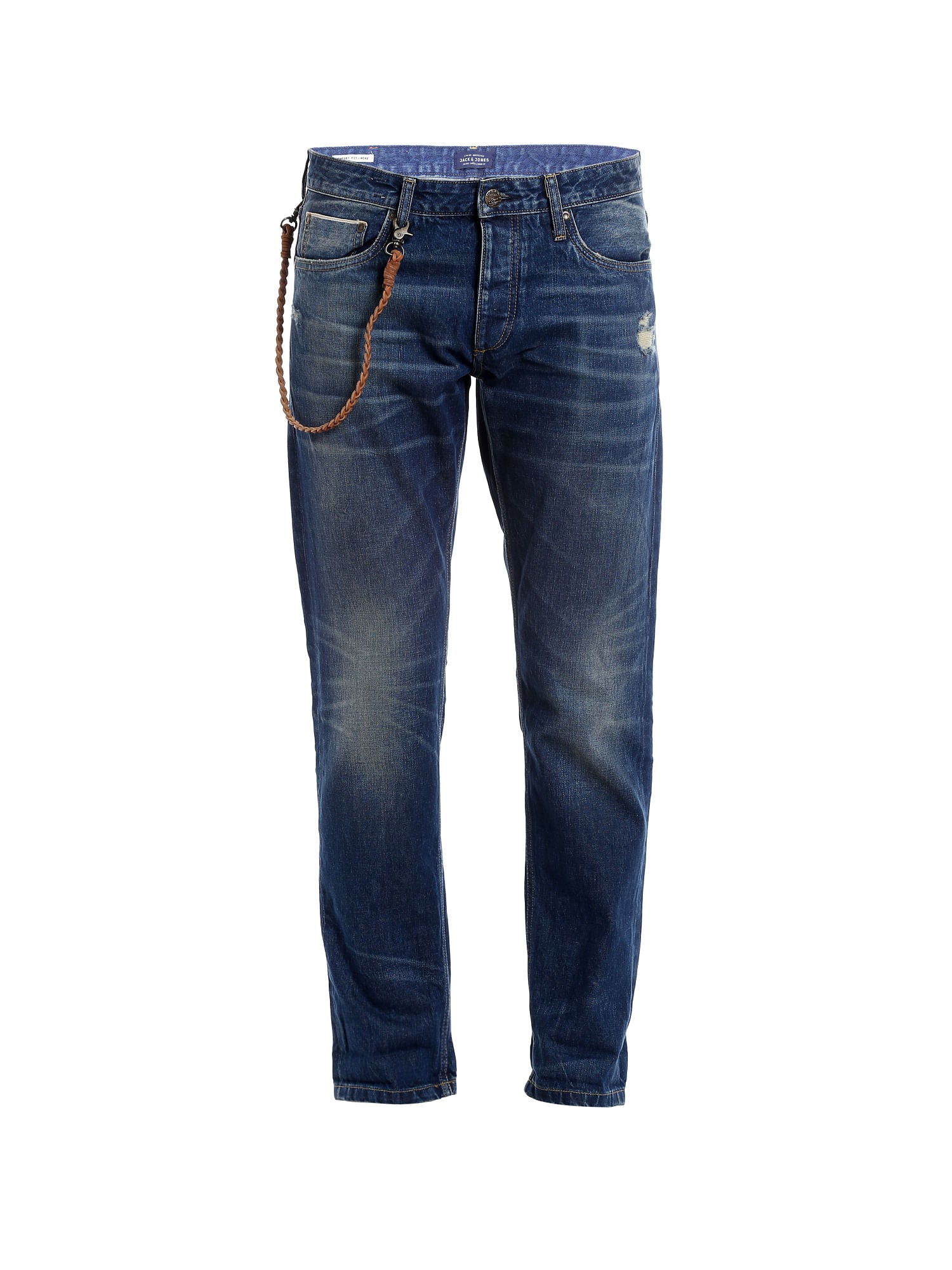 Dark Blue Mid Rise Relaxed Fit Jeans