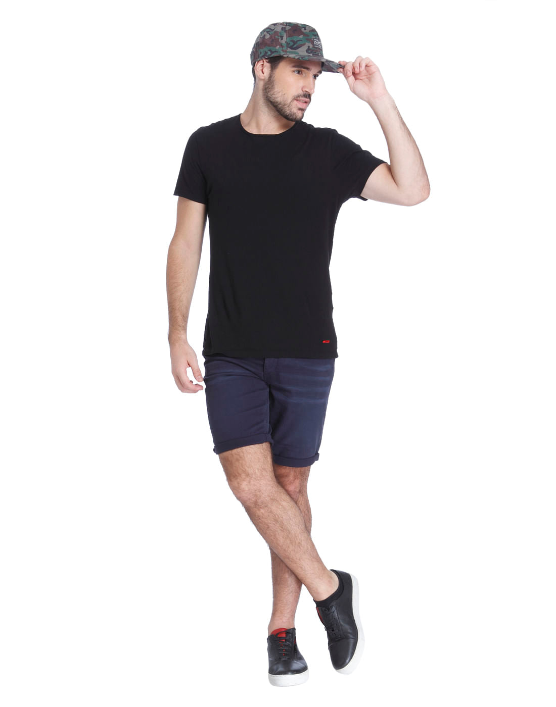 Navy Blue Slim Shorts
