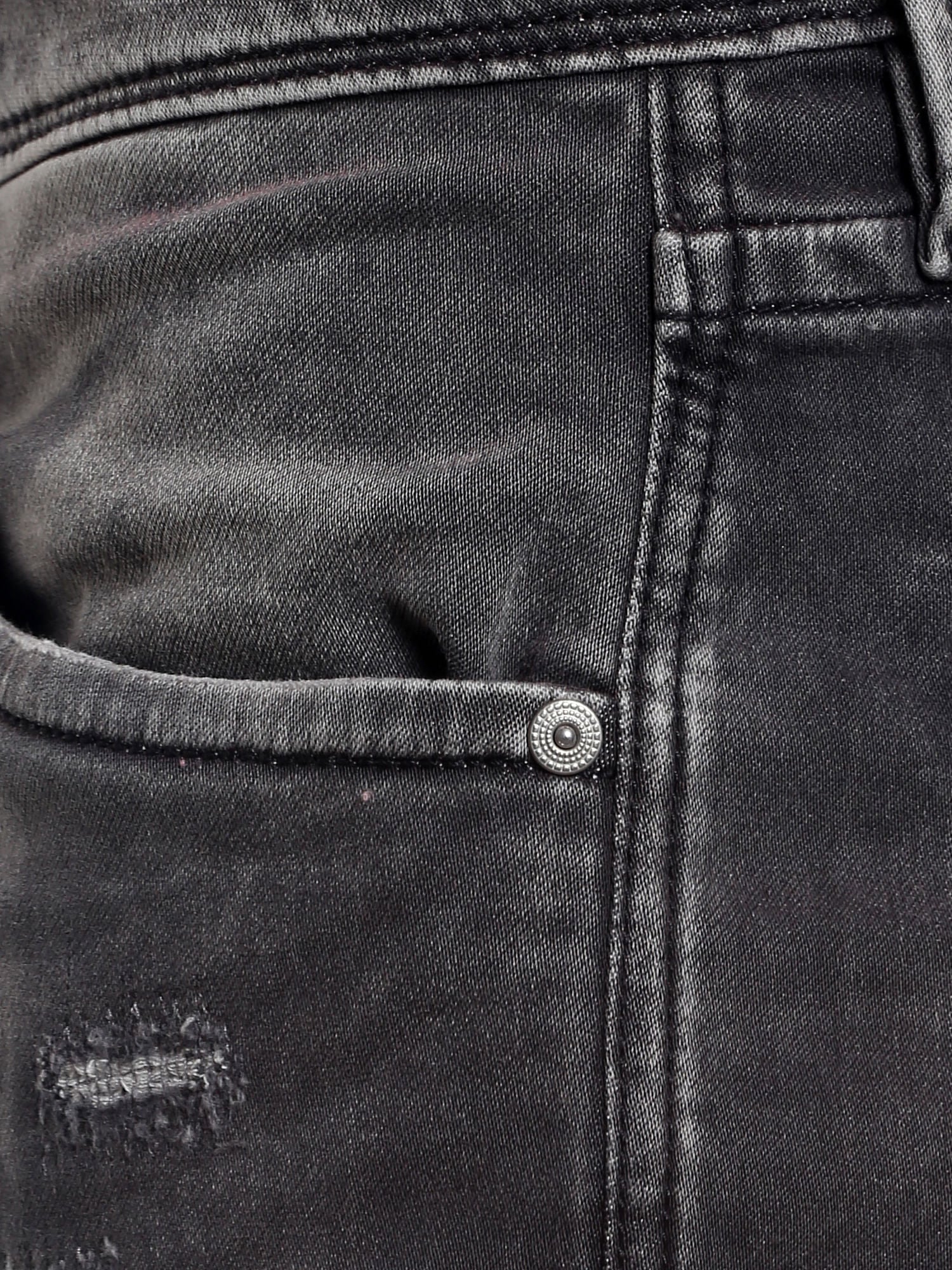 Dark Grey Denim Shorts