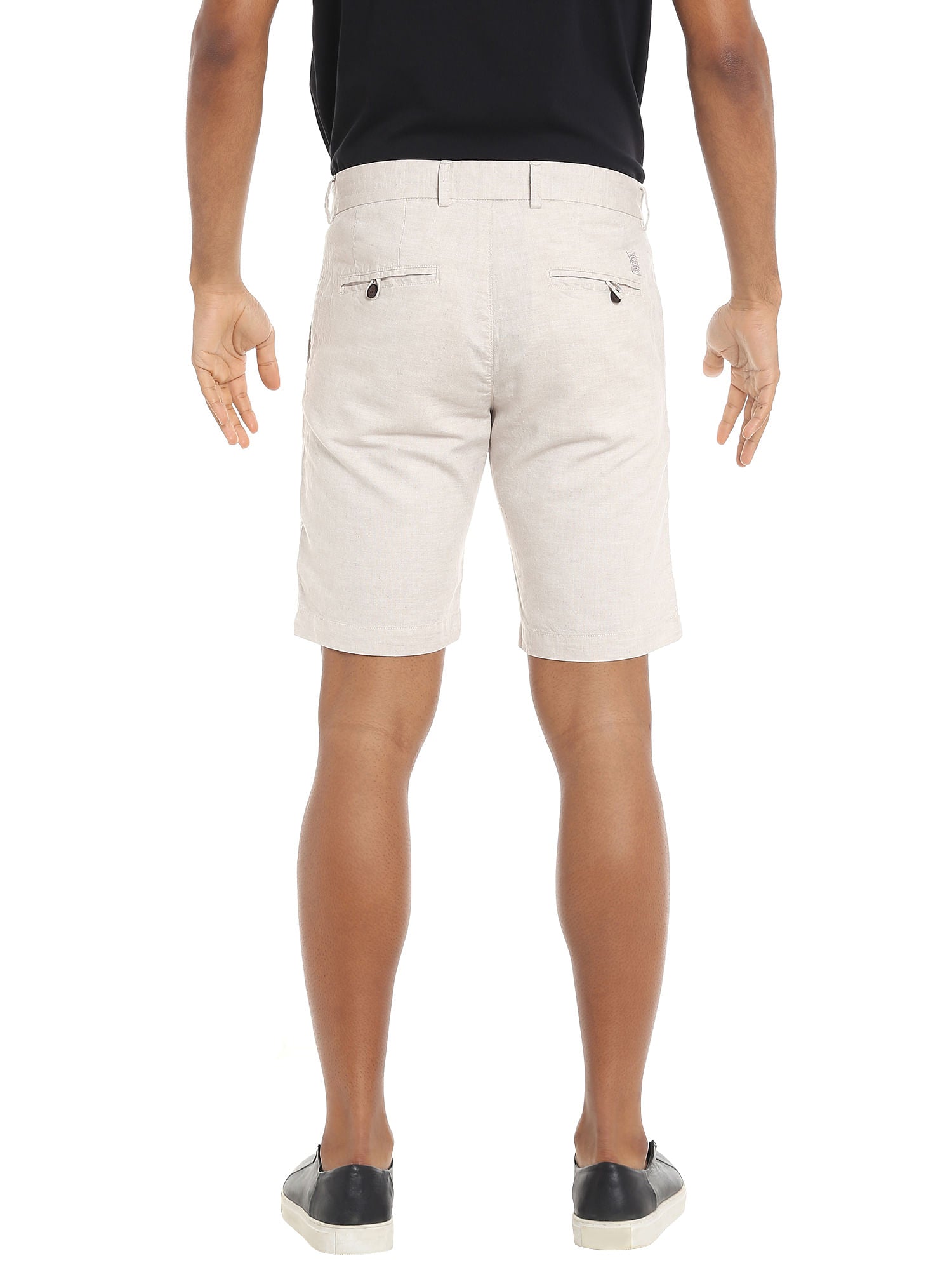 Off White Chino Linen Shorts