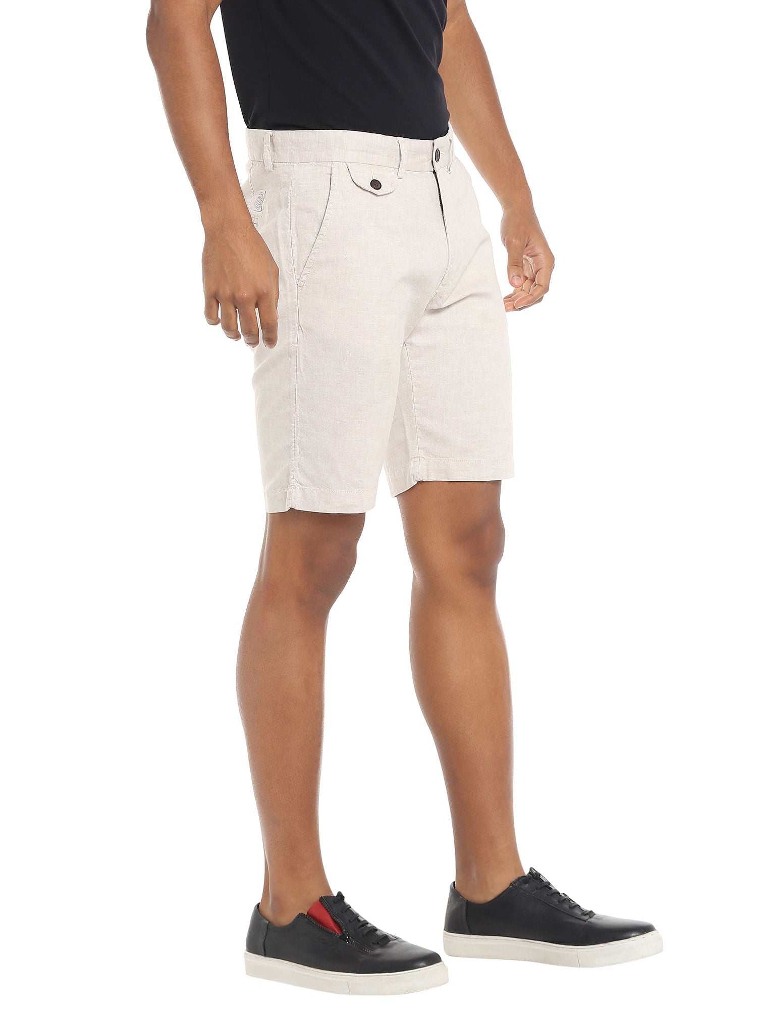 Off White Chino Linen Shorts
