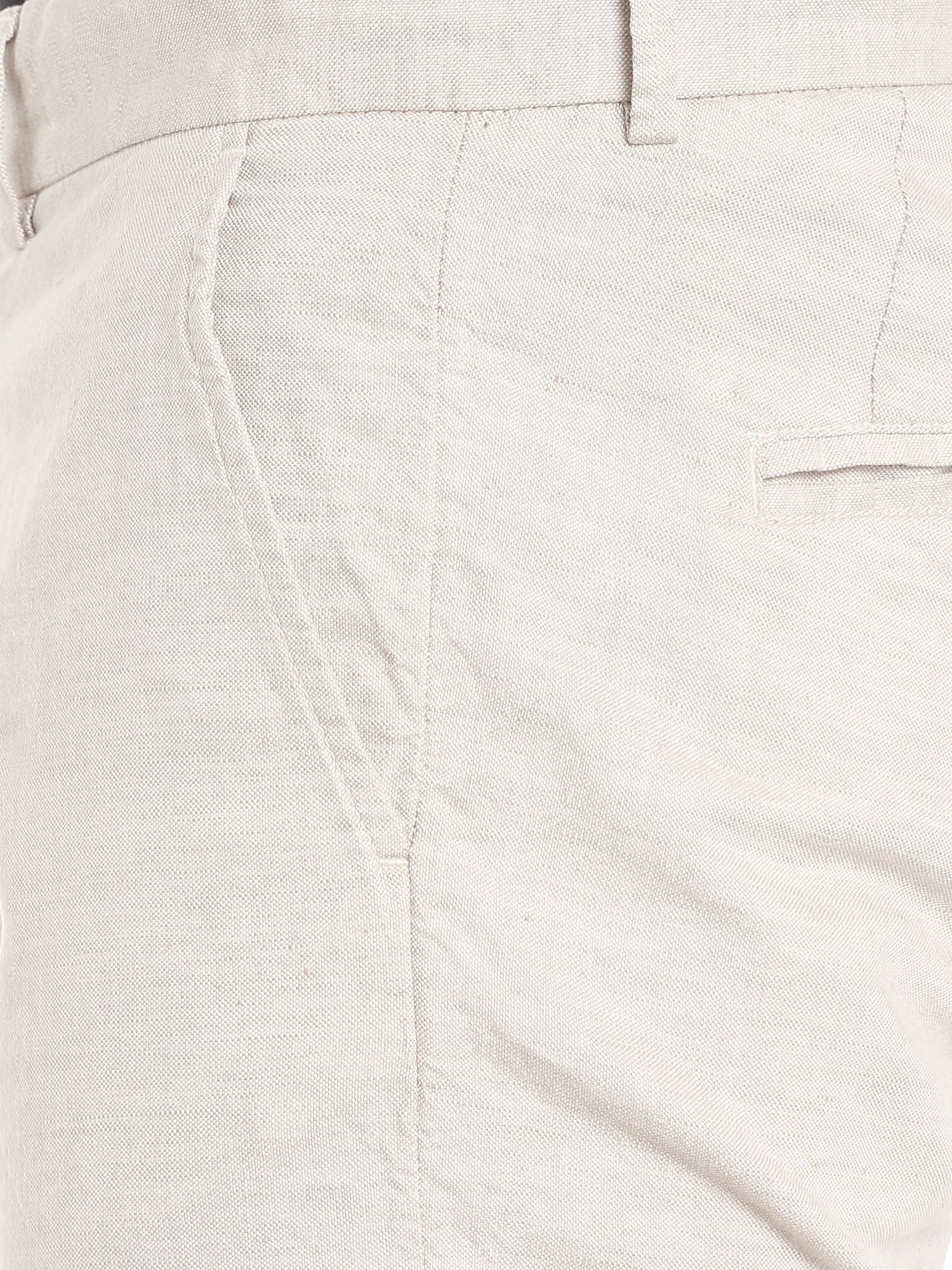 Off White Chino Linen Shorts