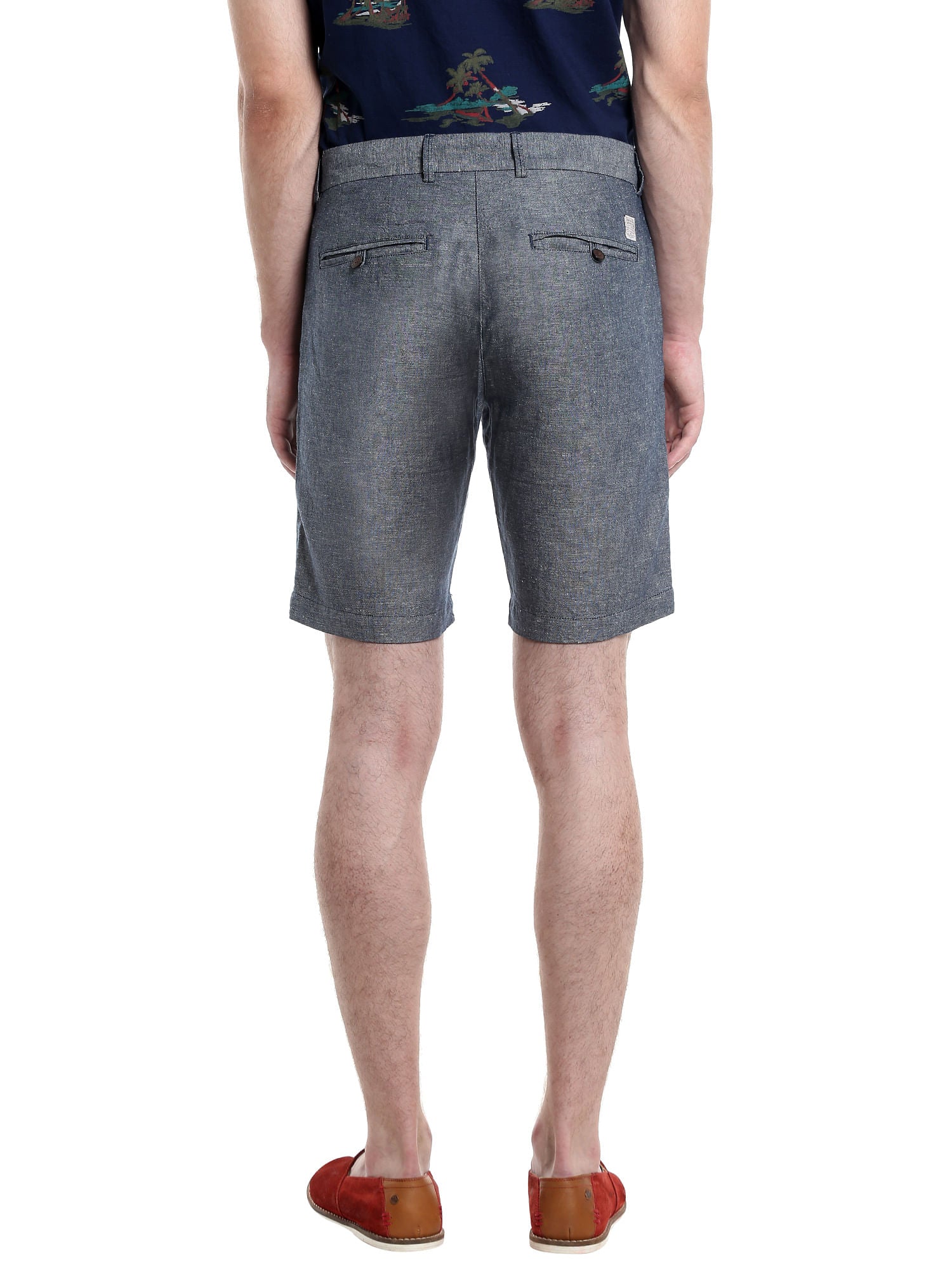 Grey Chino Linen Shorts