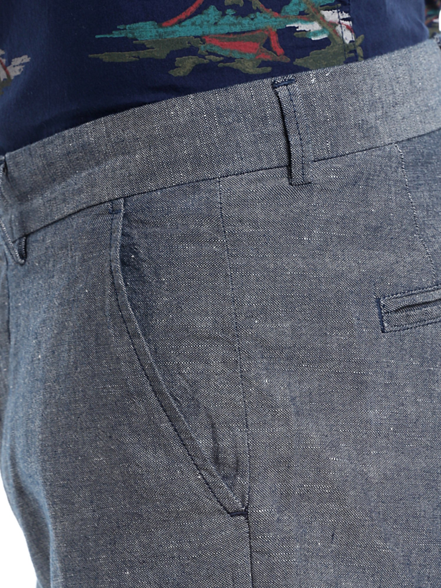 Grey Chino Linen Shorts