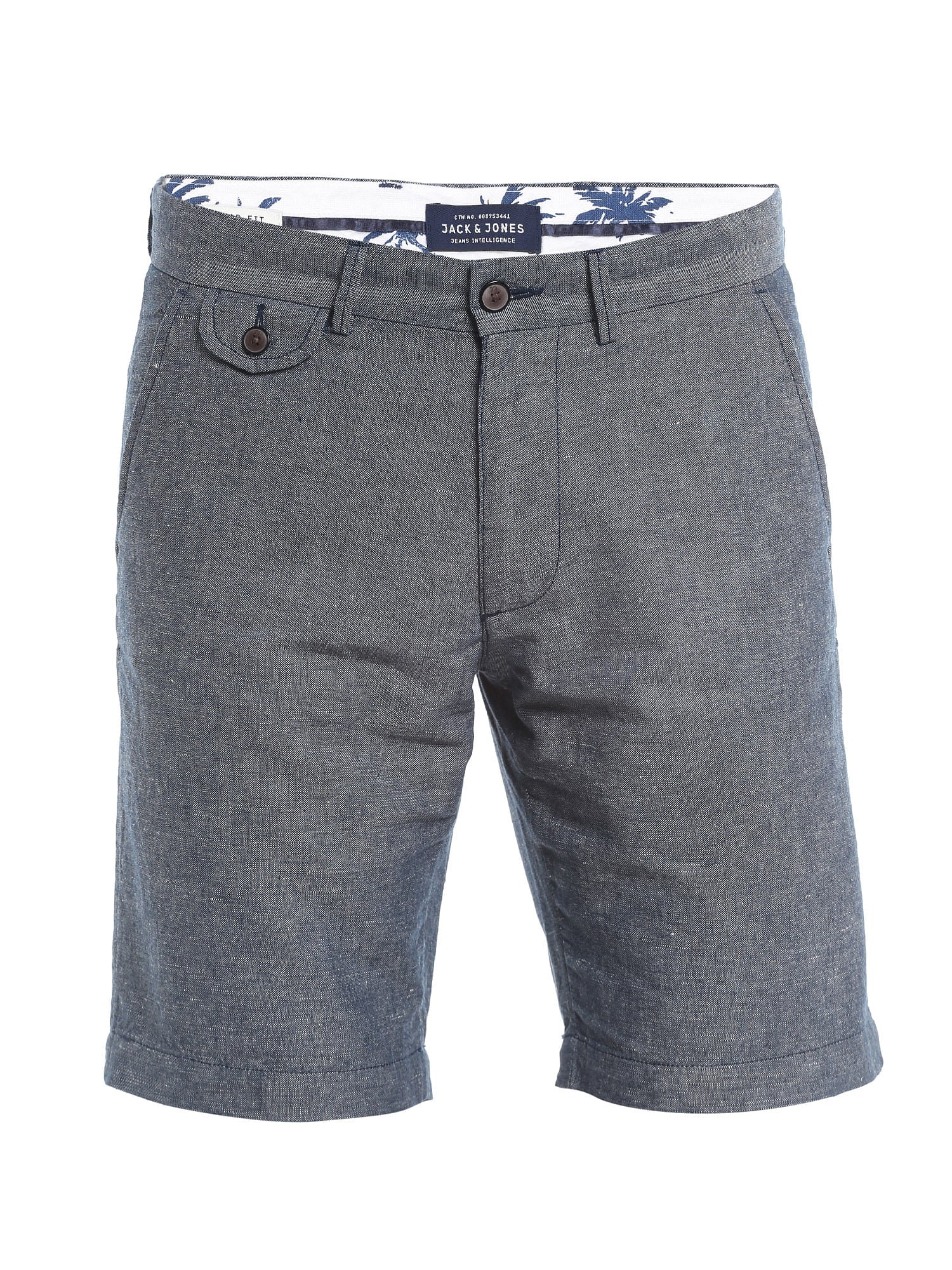 Grey Chino Linen Shorts