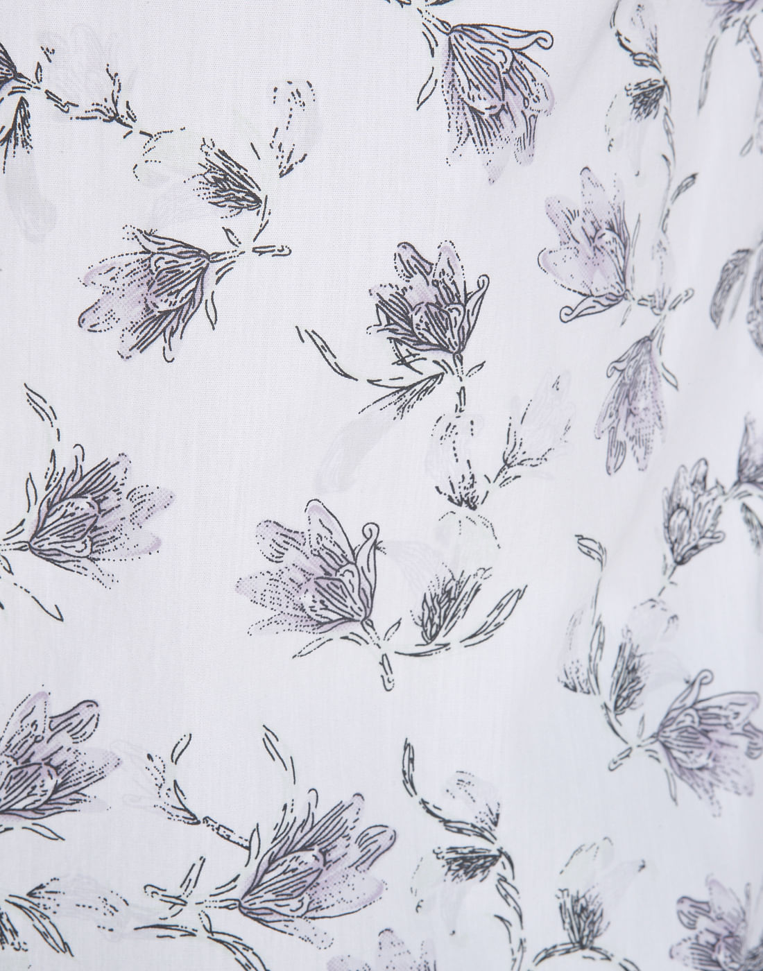 White Floral Print Slim Fit Shirt