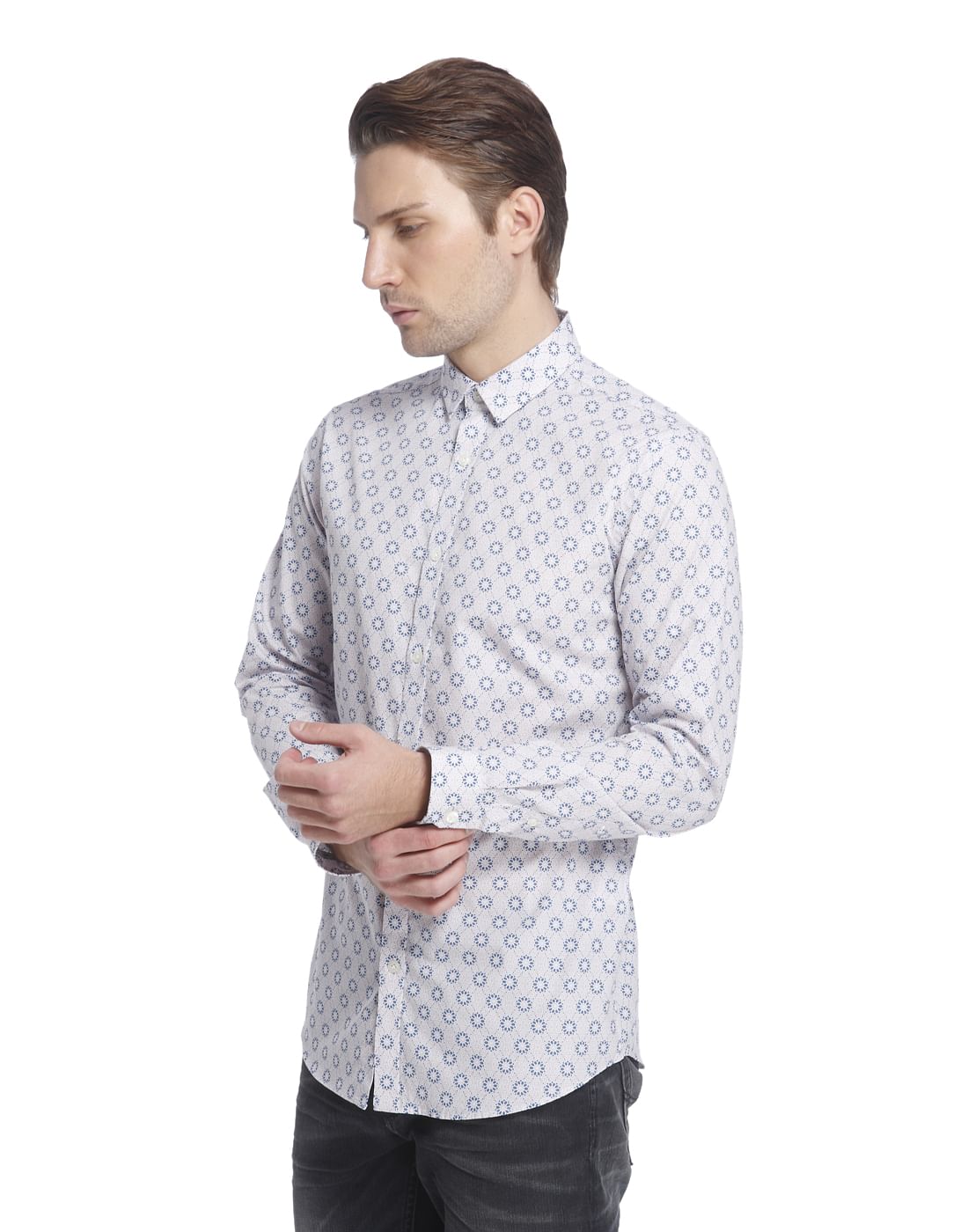 Jack Jones Purple Printed Slim Fit Shirt