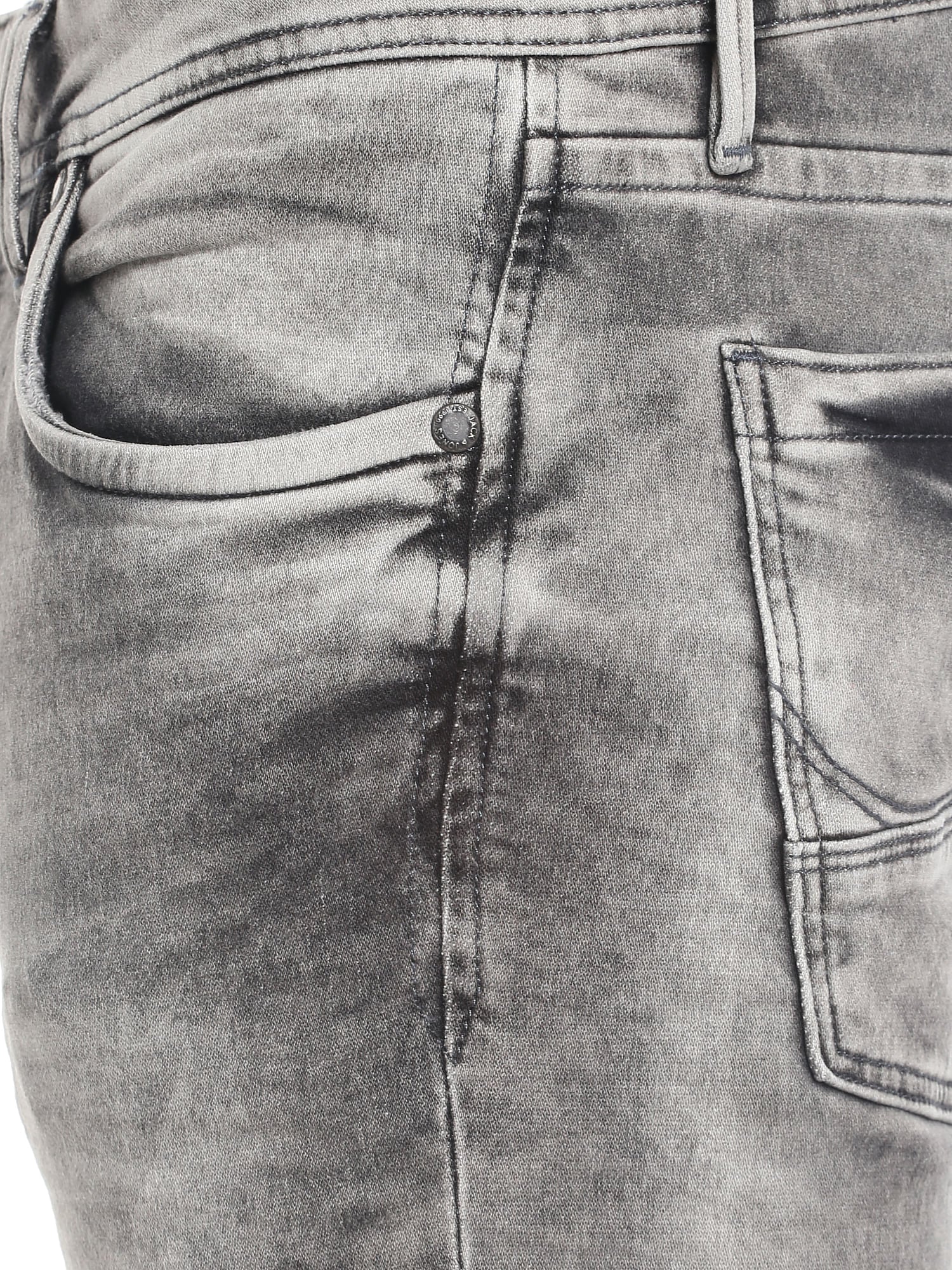 Grey Heavy Distressed Slim Fit Jeans