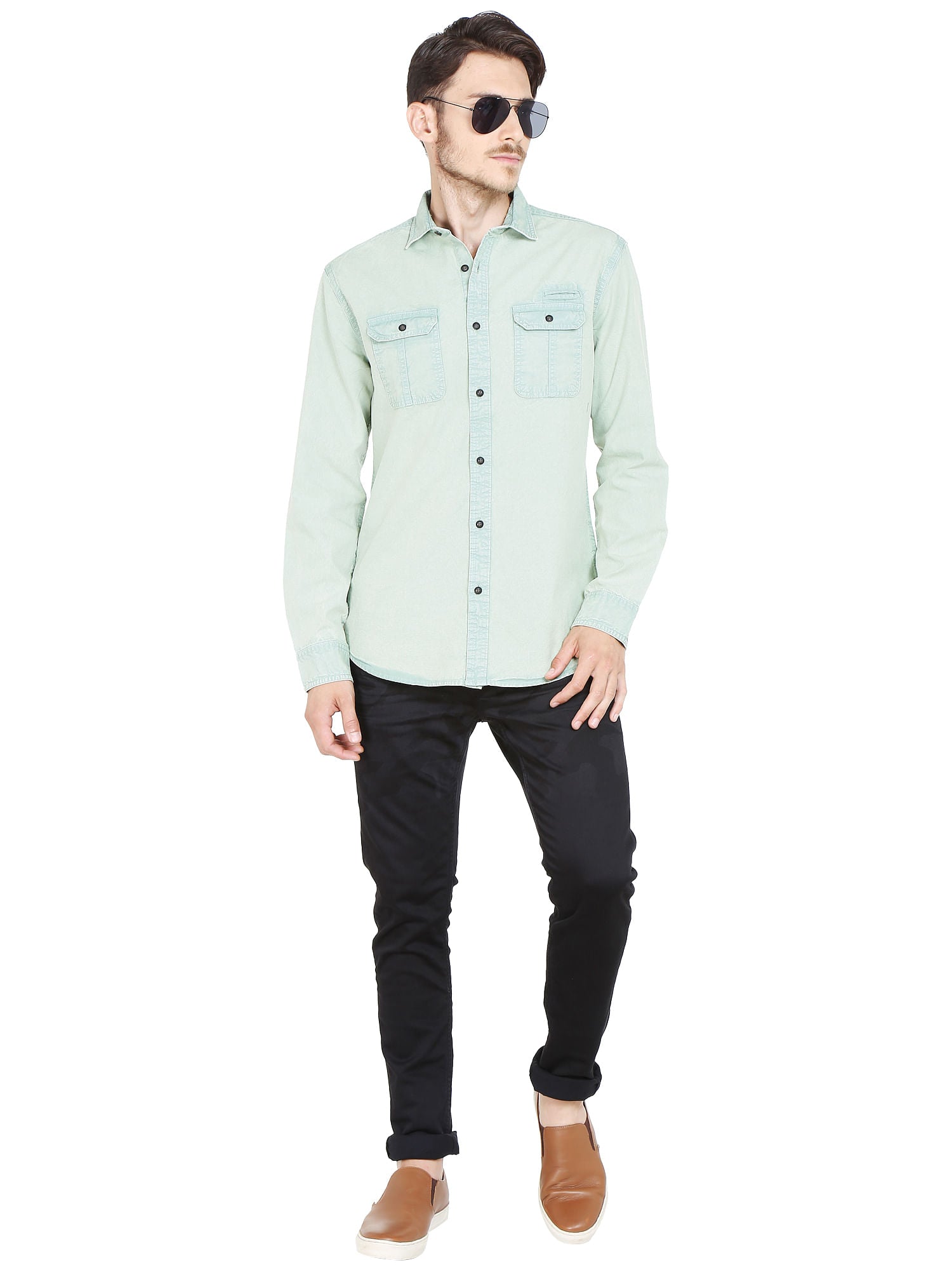 Green Slim Fit Shirt