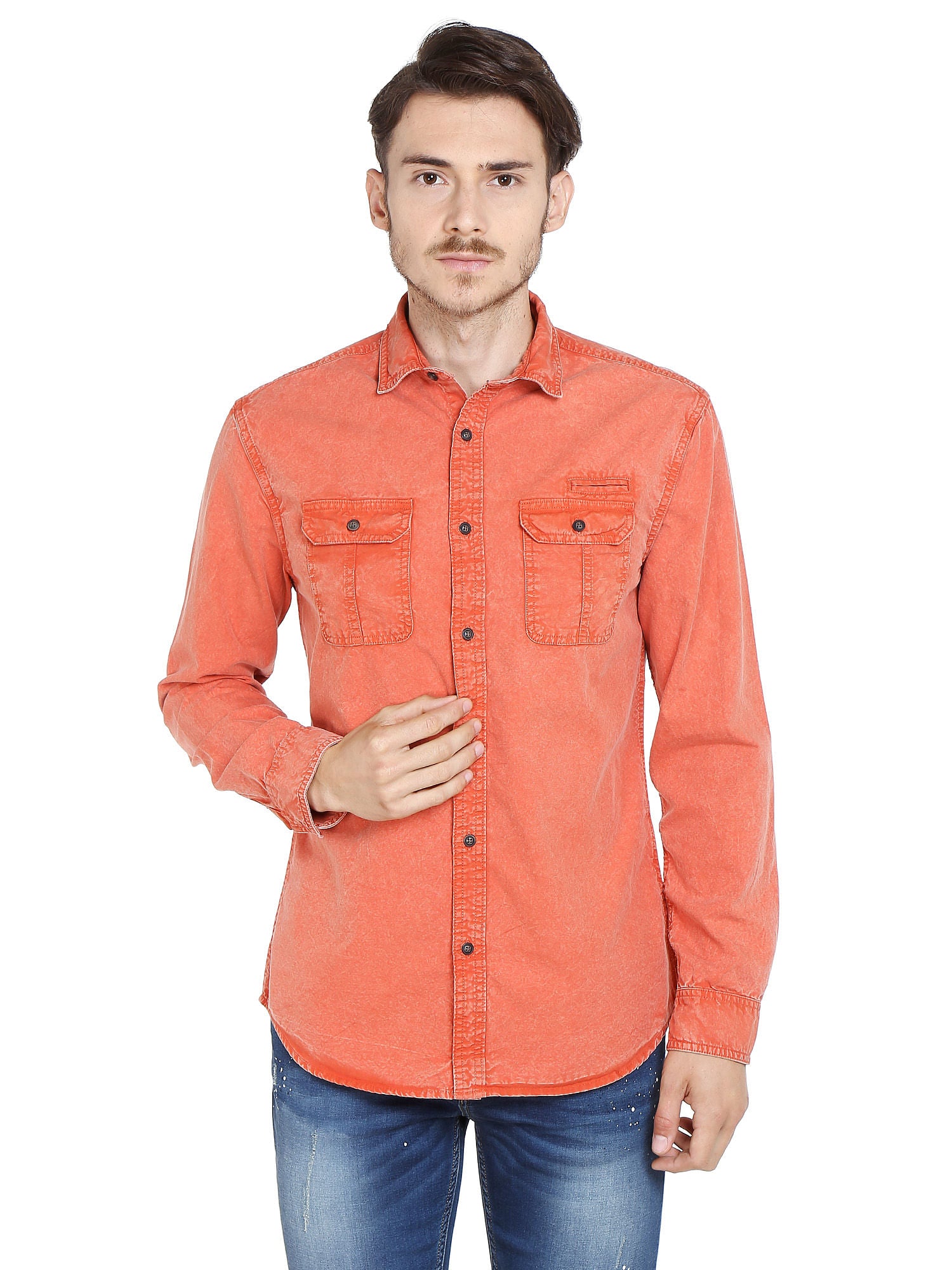 Orange Slim Fit Shirt