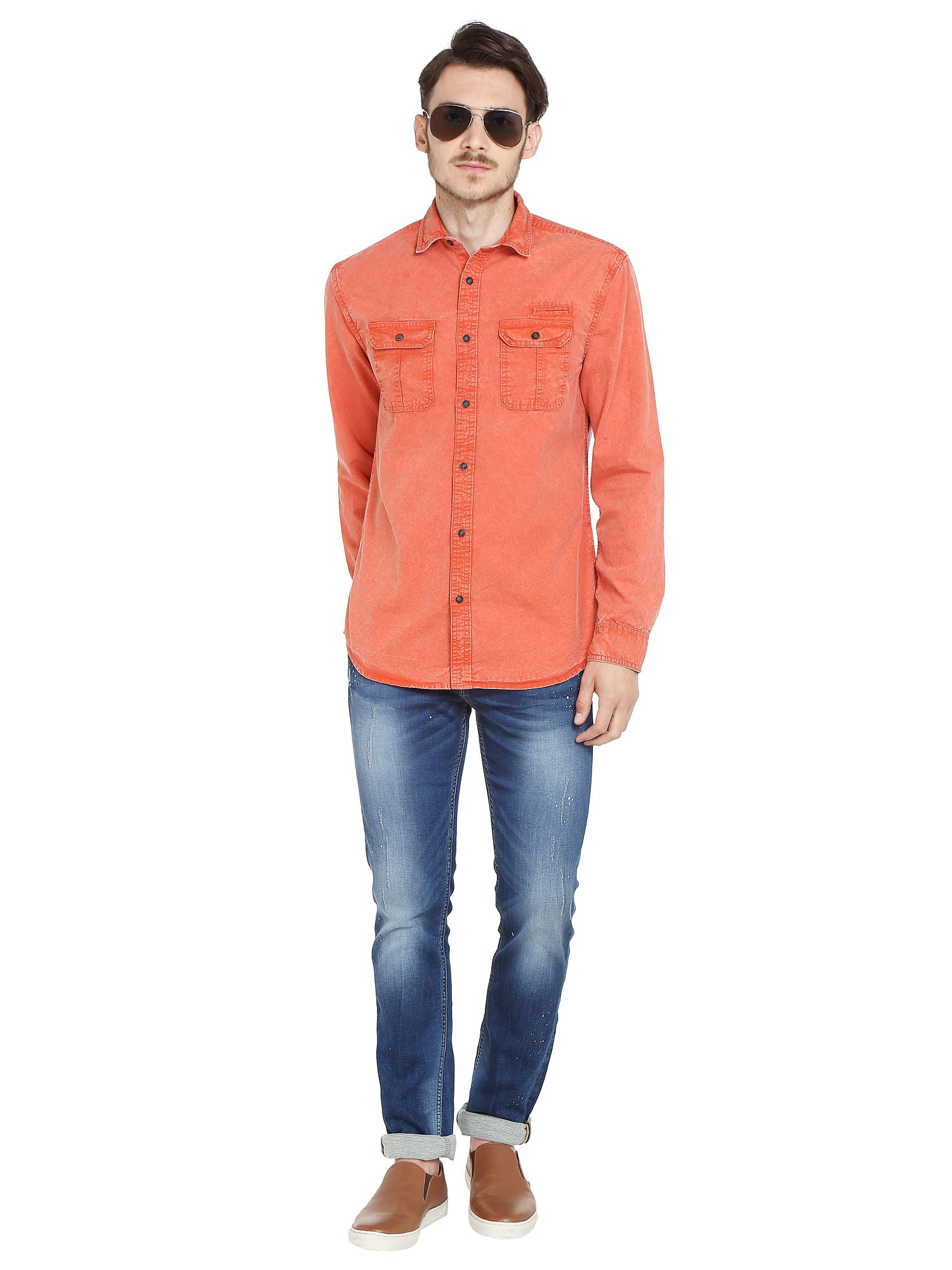 Orange Slim Fit Shirt