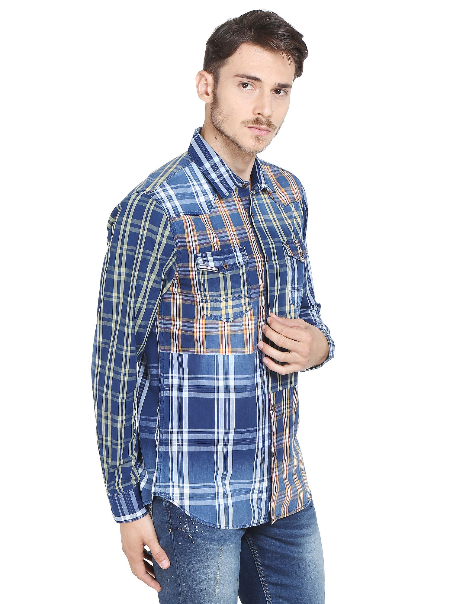 Blue Check Slim Fit Shirt