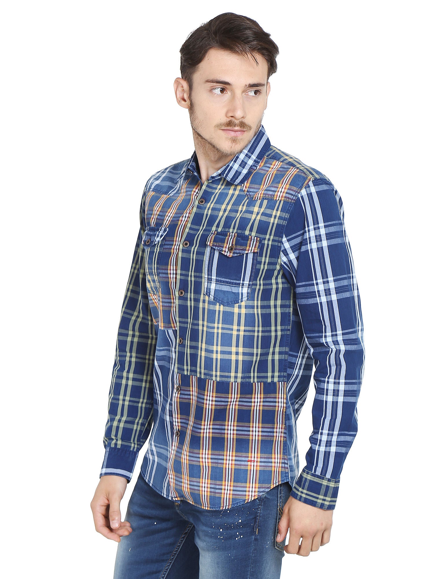 Blue Check Slim Fit Shirt