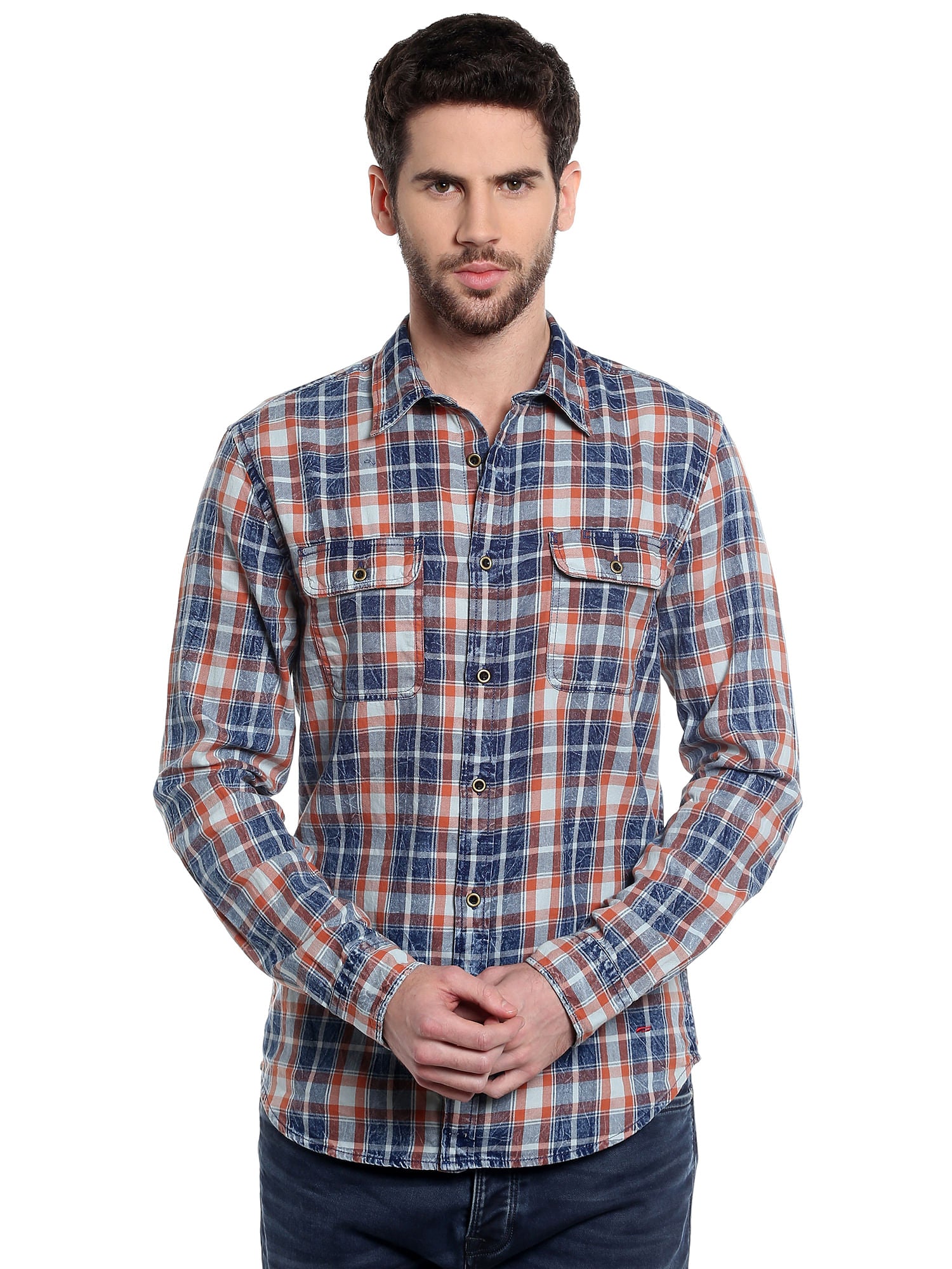 Blue Check Slim Fit Shirt
