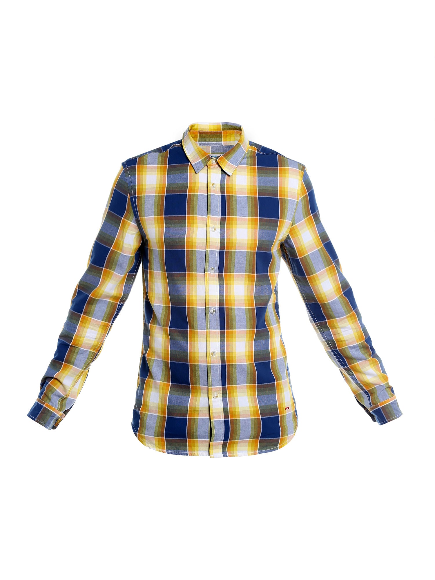 Yellow Check Slim Fit Shirt