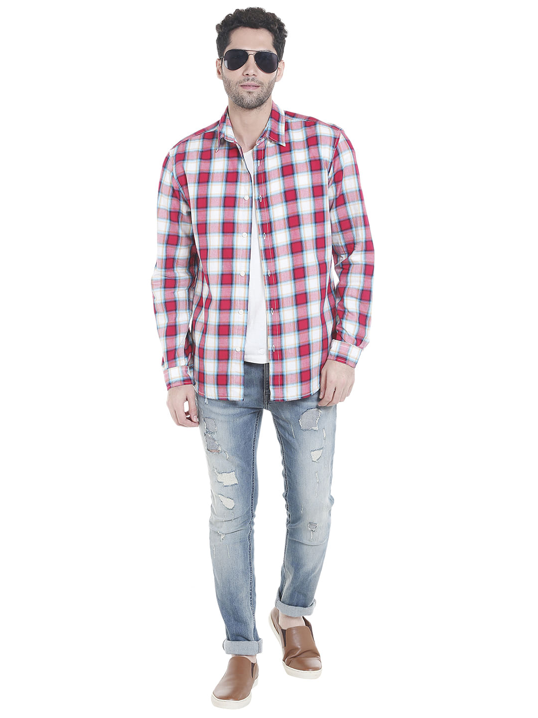 Red Check Slim Shirt