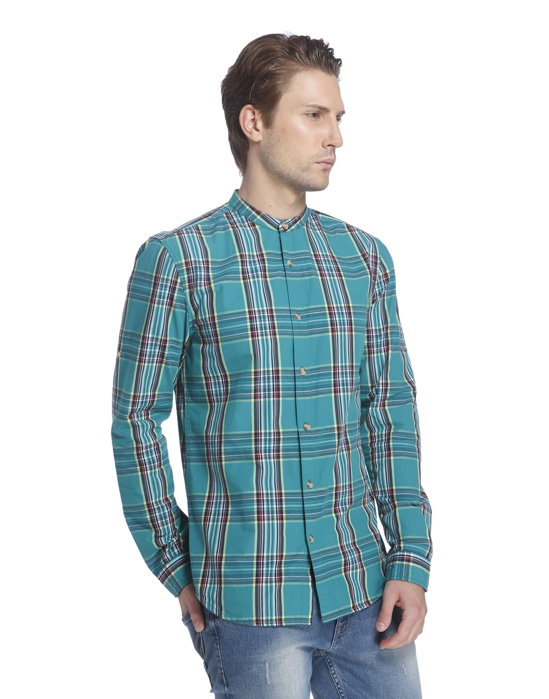 Turquoise Check Shirt