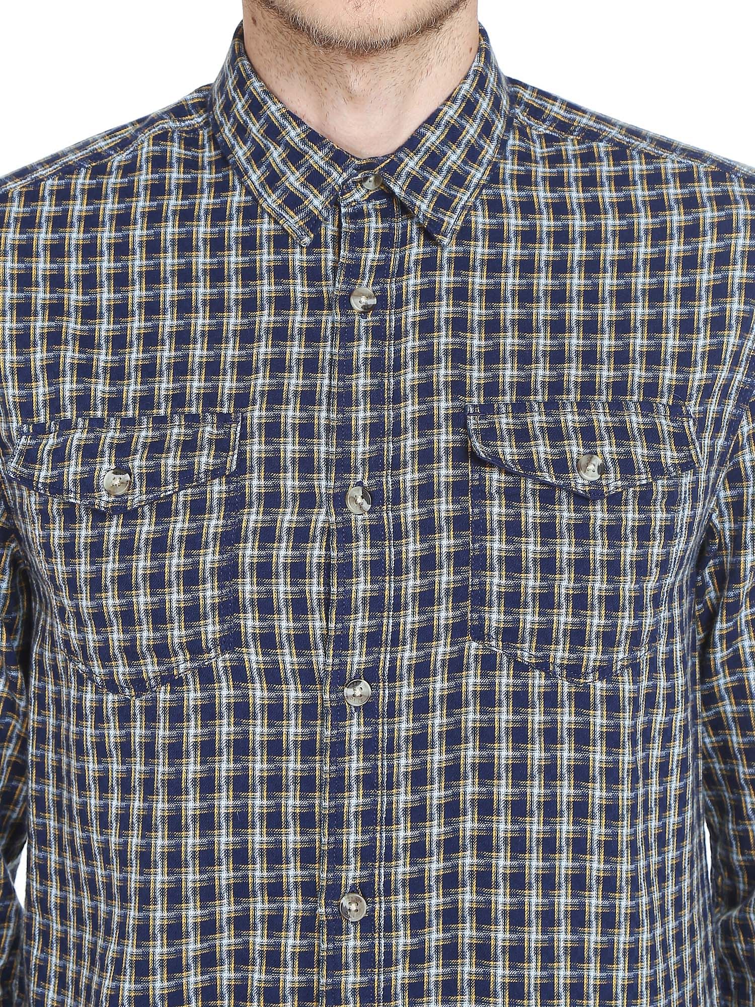 Blue Denim Printed Shirt