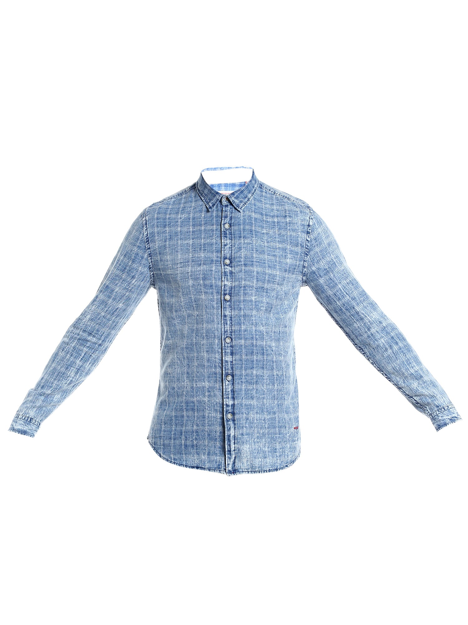 Light Blue Denim Check Shirt
