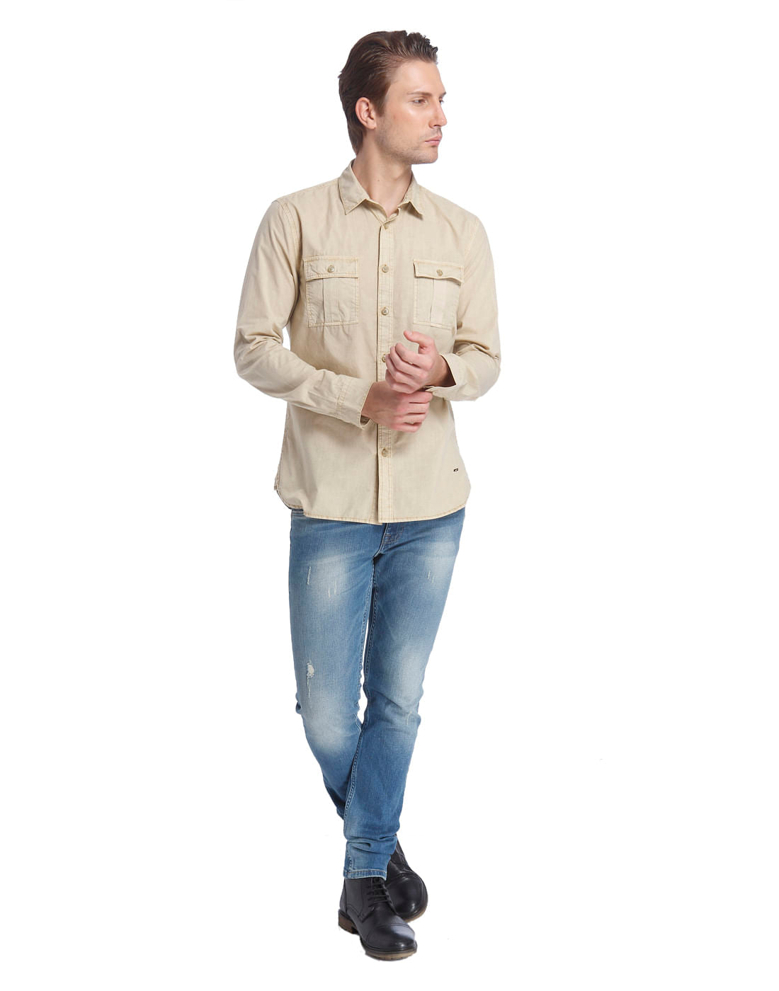 Beige Slim Fit Shirt
