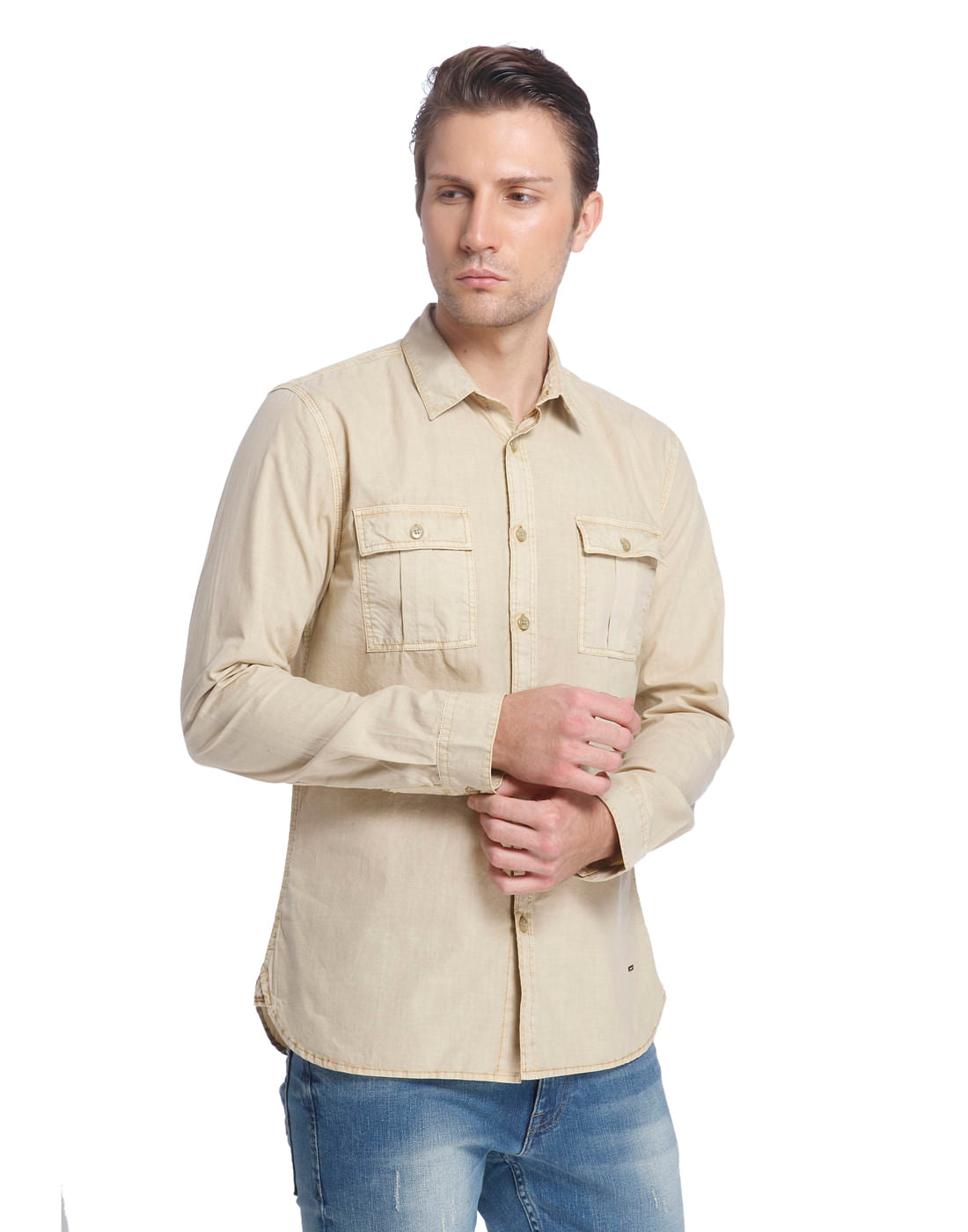 Beige Slim Fit Shirt