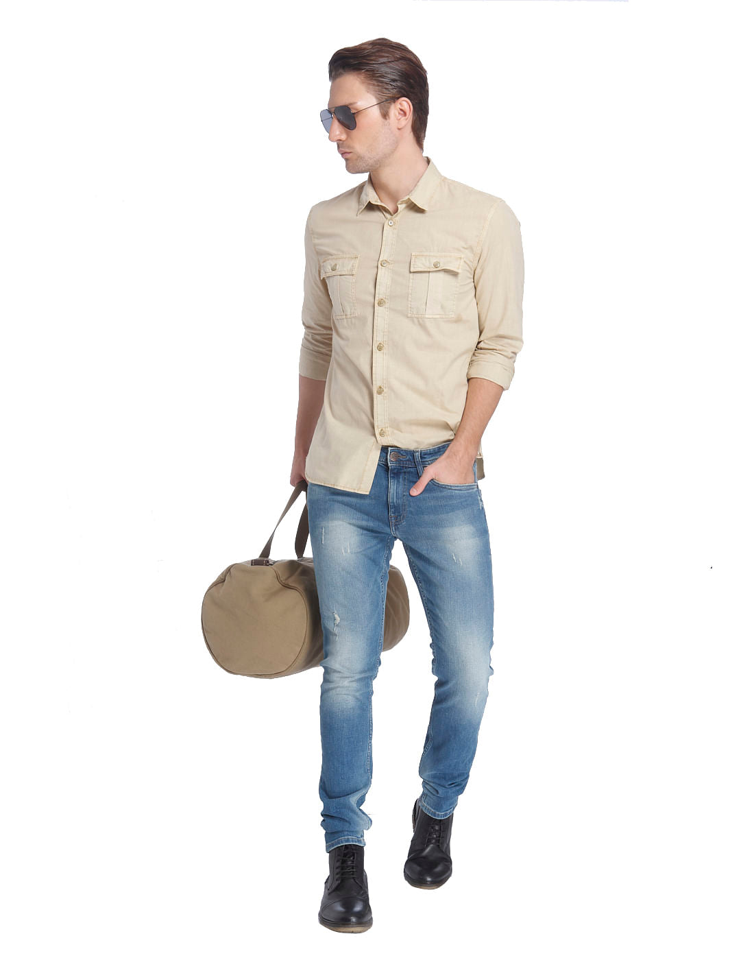 Beige Slim Fit Shirt