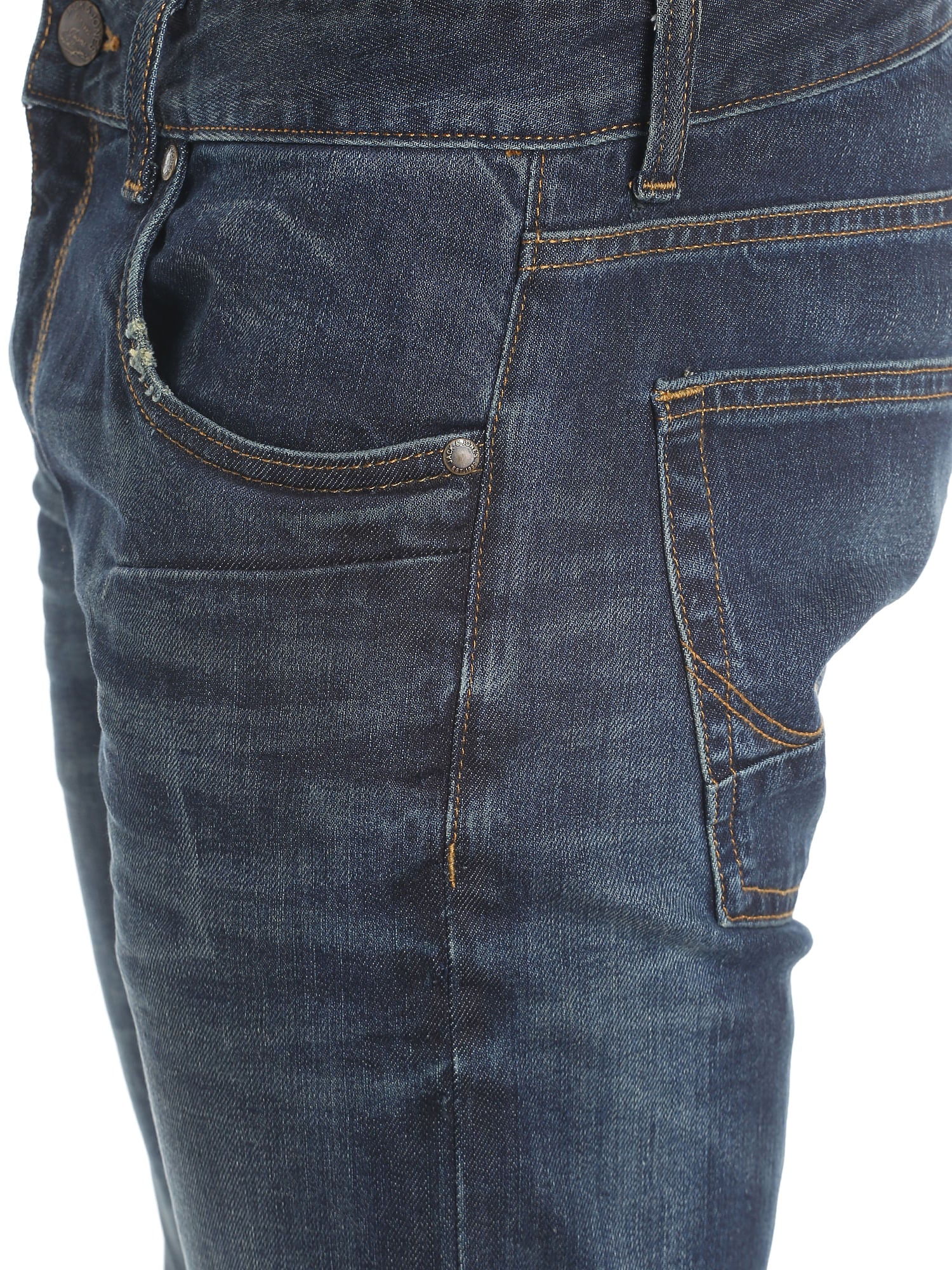 Blue Mildly Distressed Regular Fit Jeans