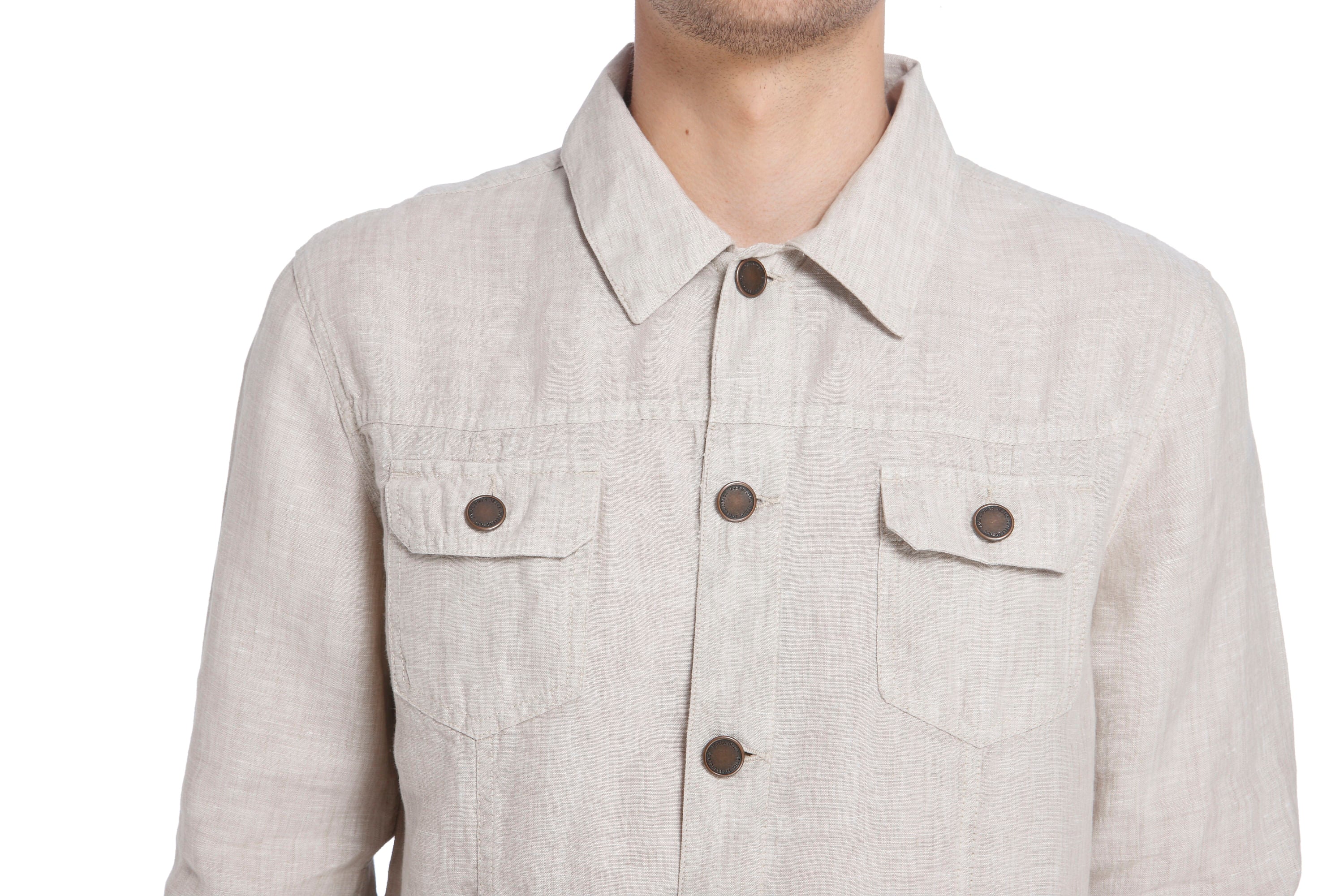 Beige Linen Linen Jacket
