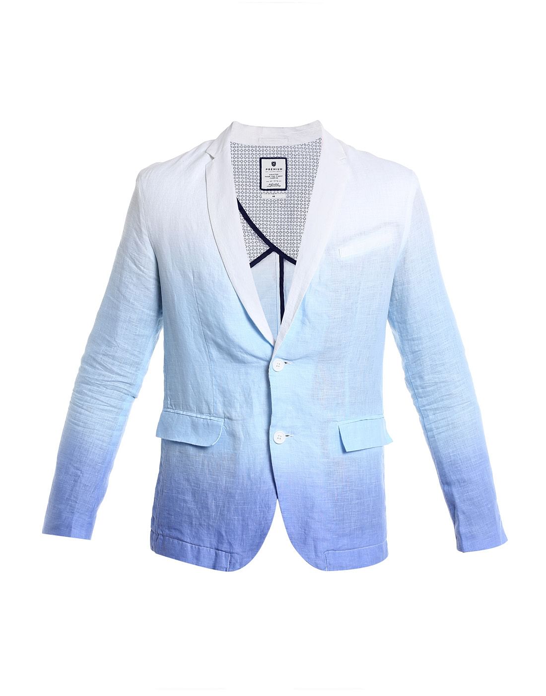 Light Blue Ombre Linen Blazer