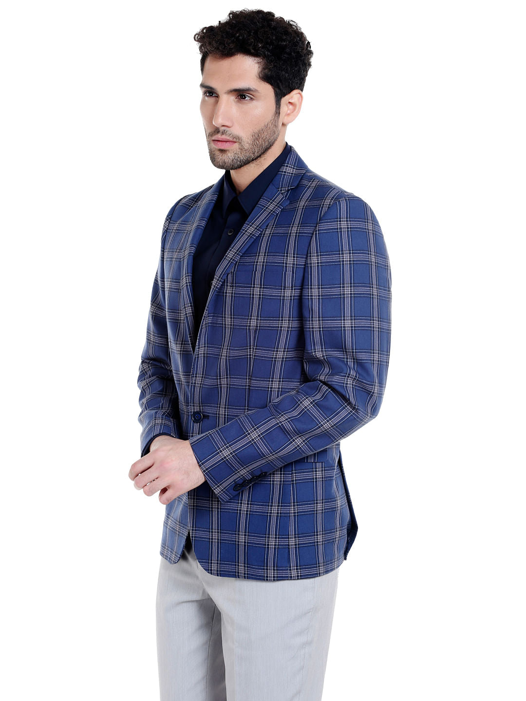 Blue Check Slim Fit Blazer