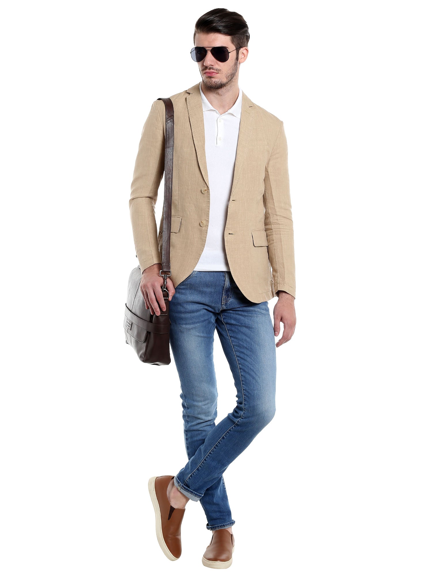 Beige Linen Blazer