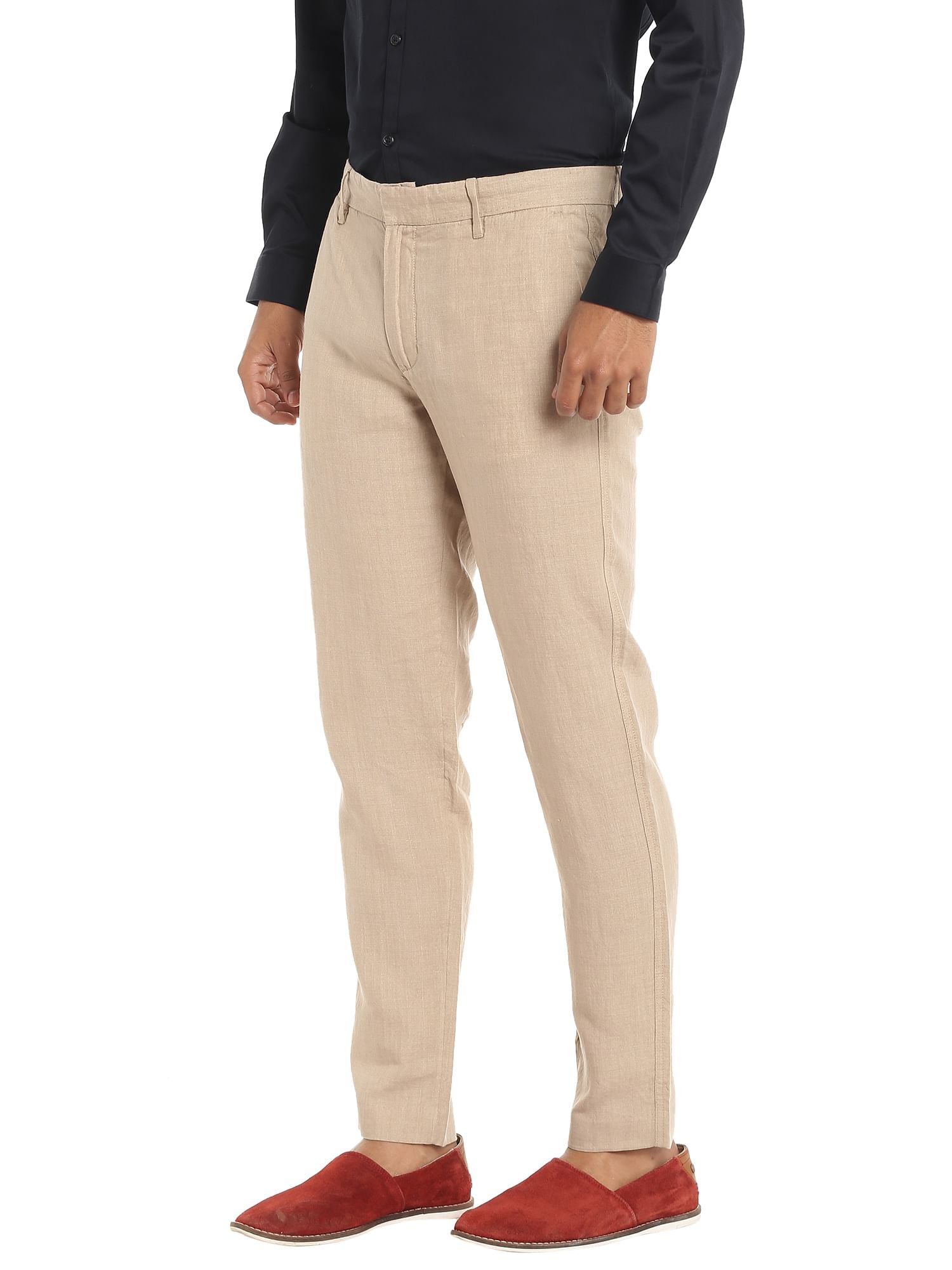 Beige Linen Trousers