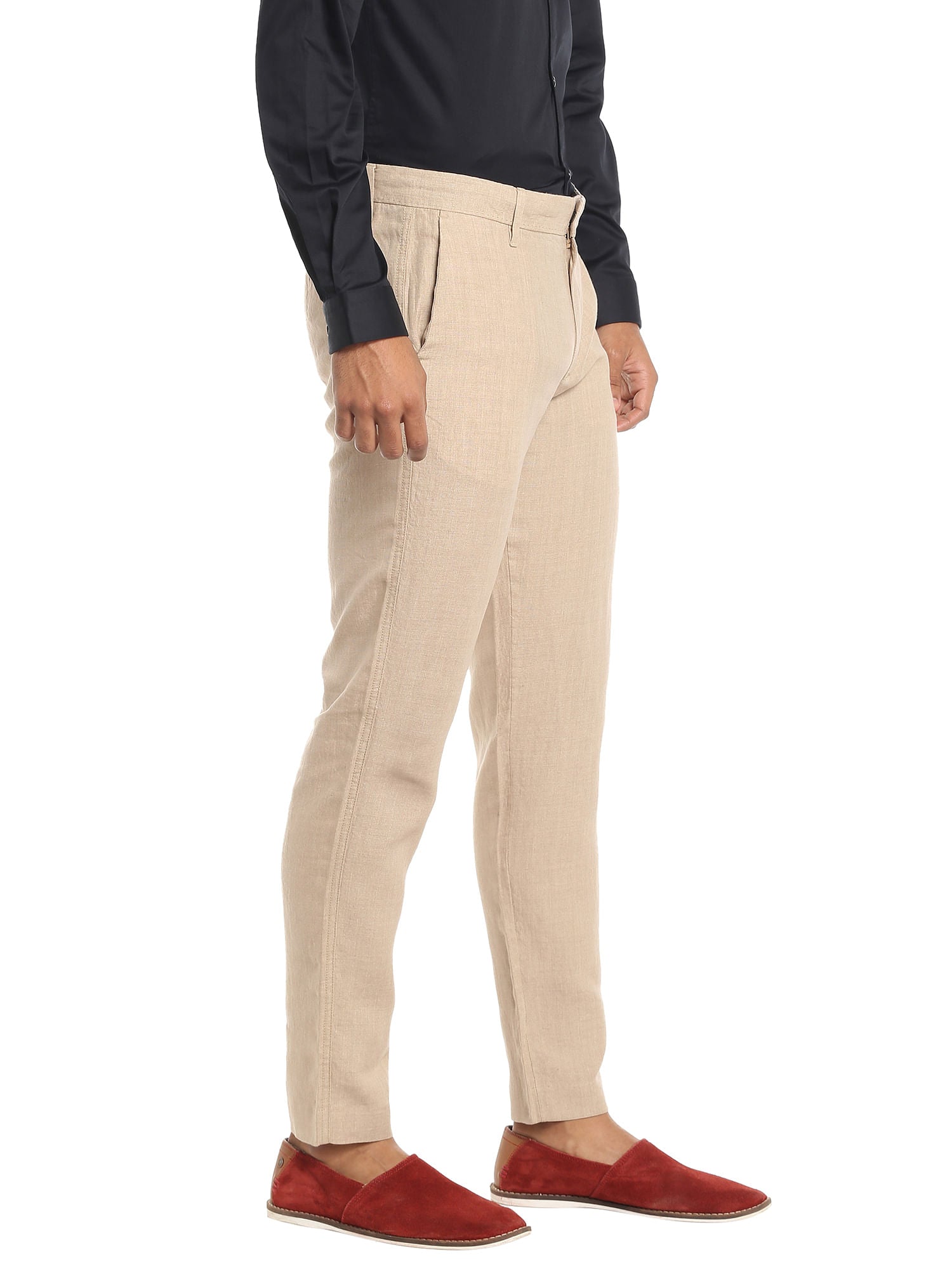 Beige Linen Trousers