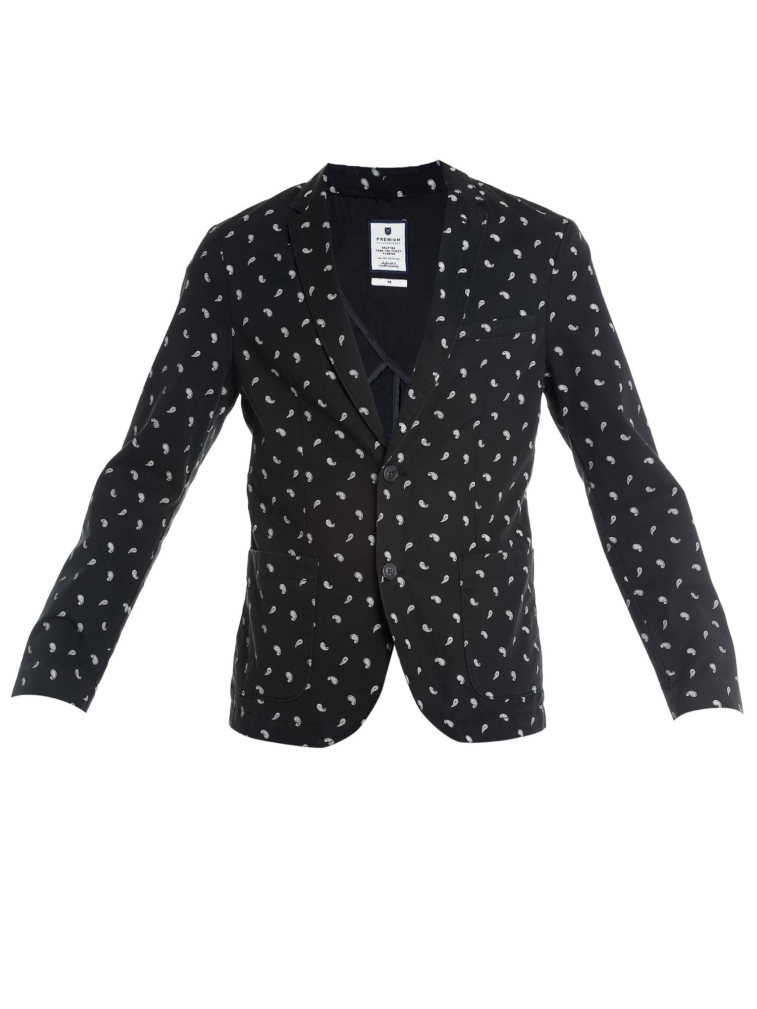 Black Paisley Print Blazer