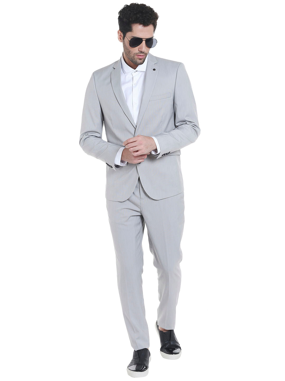 Light Grey Slim Fit Blazer