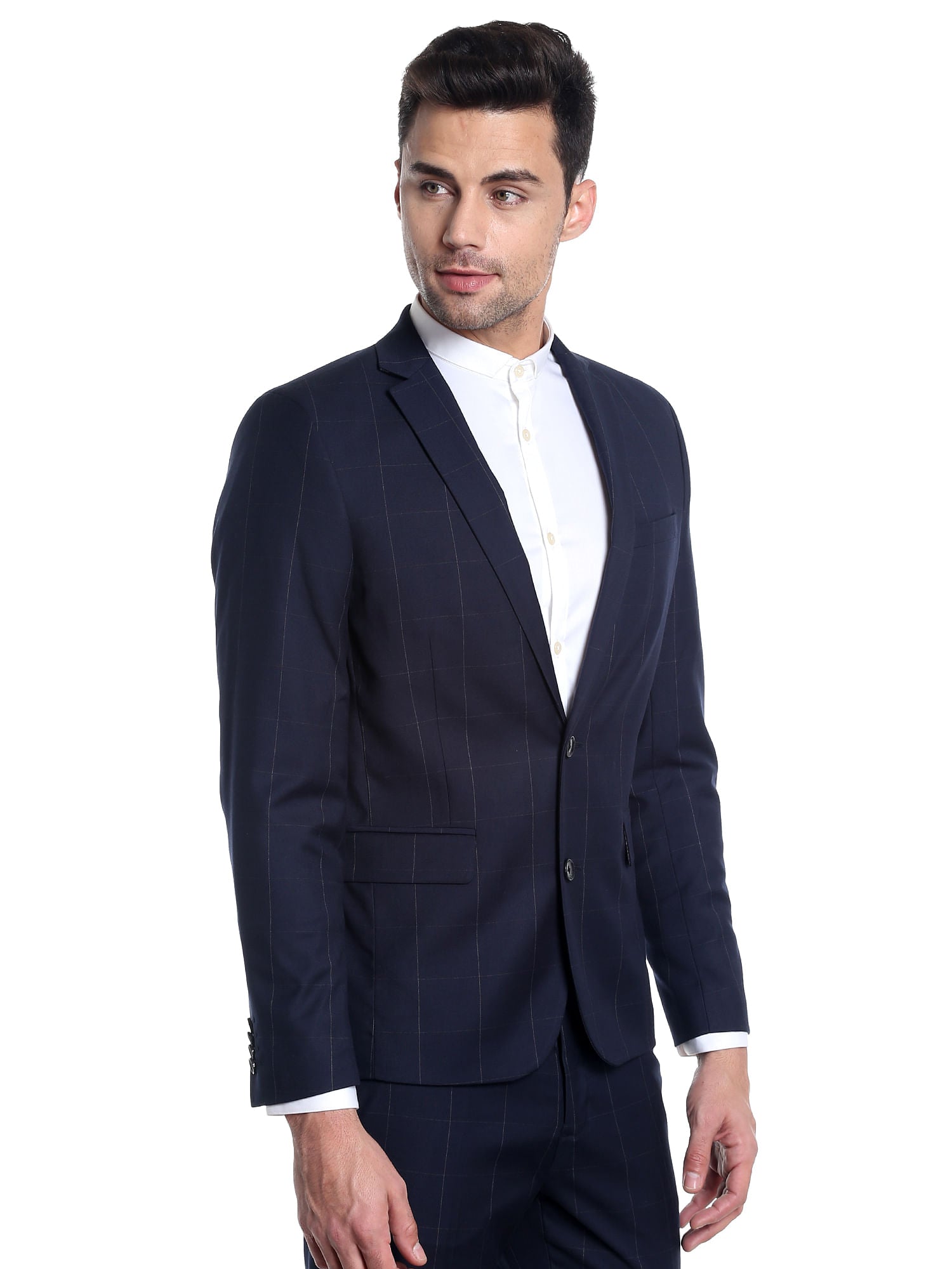Dark Blue Check Blazer