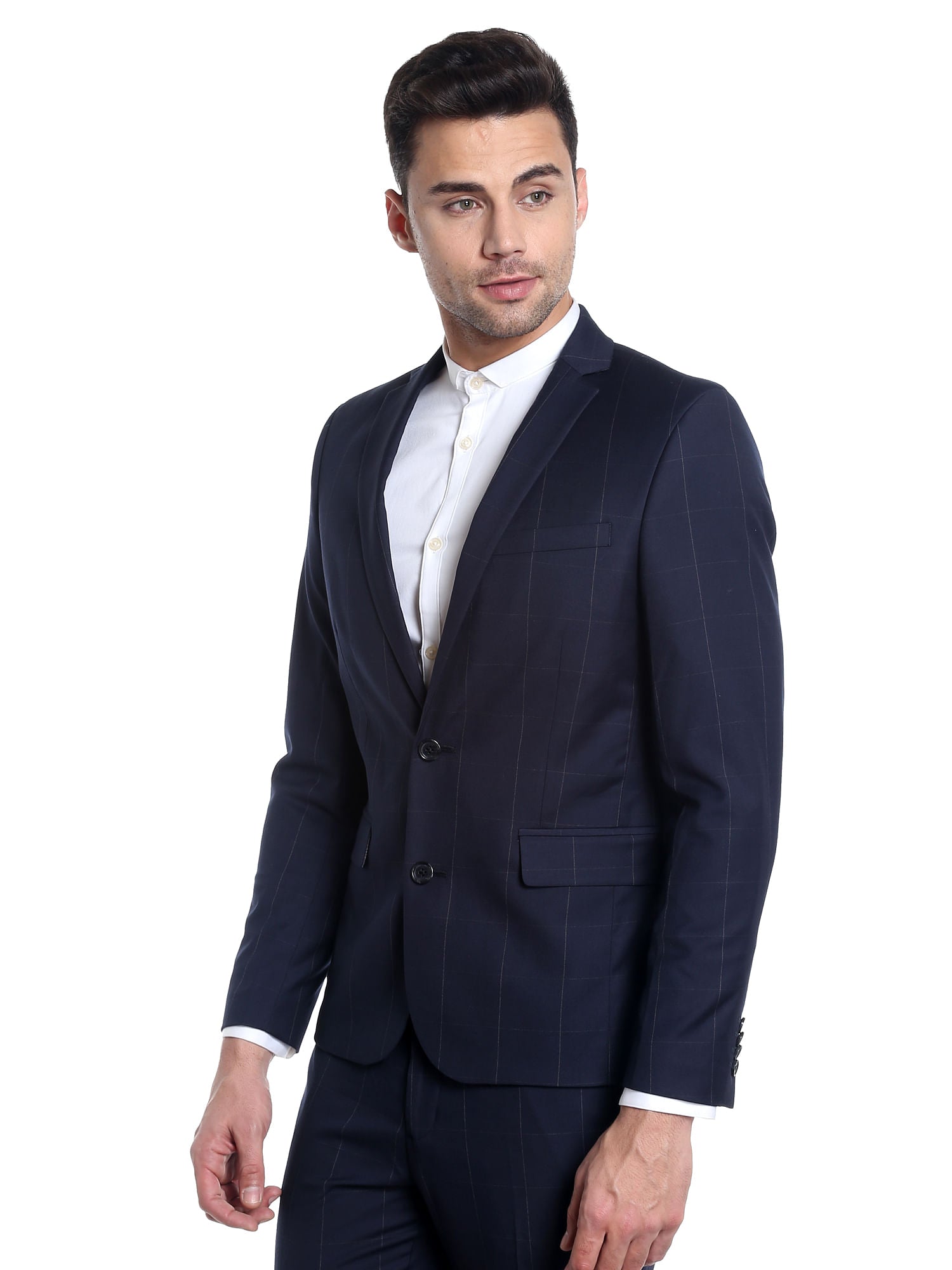 Dark Blue Check Blazer