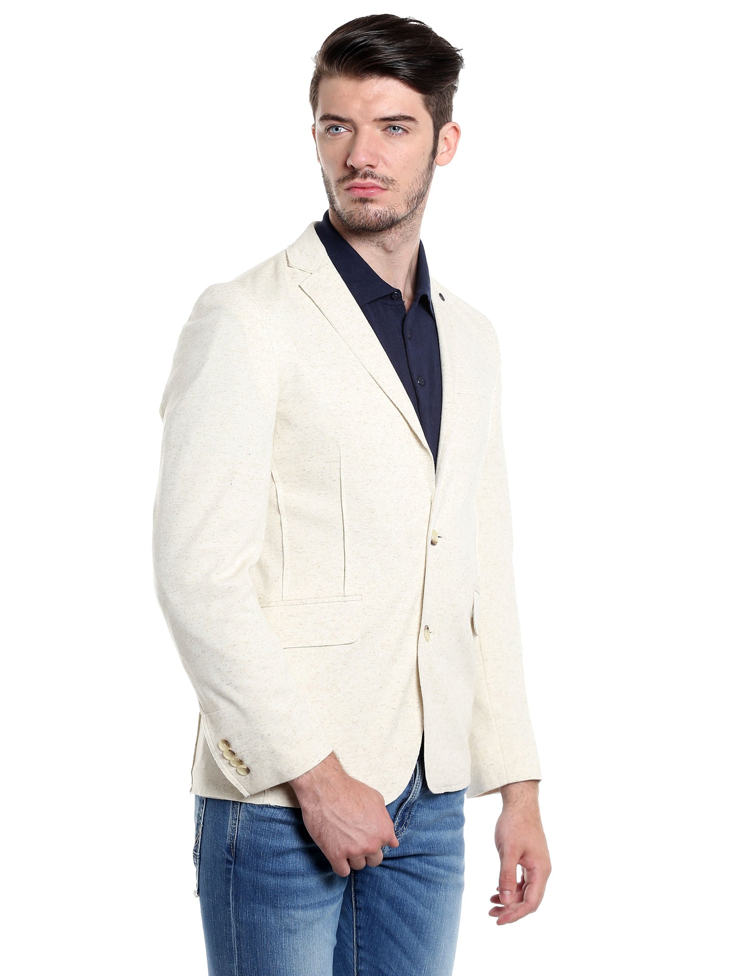 Beige Casual Blazer