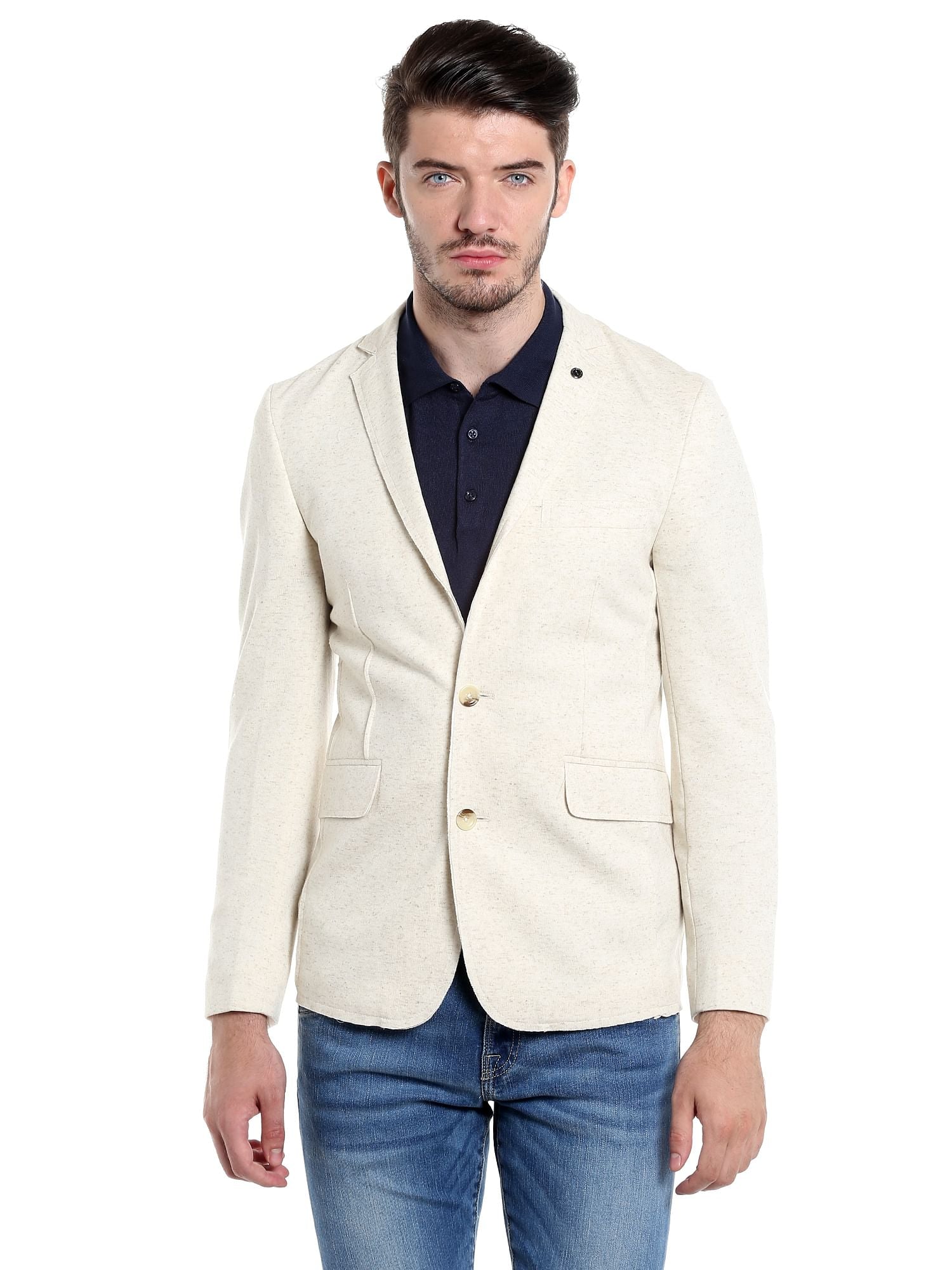 Beige Casual Blazer