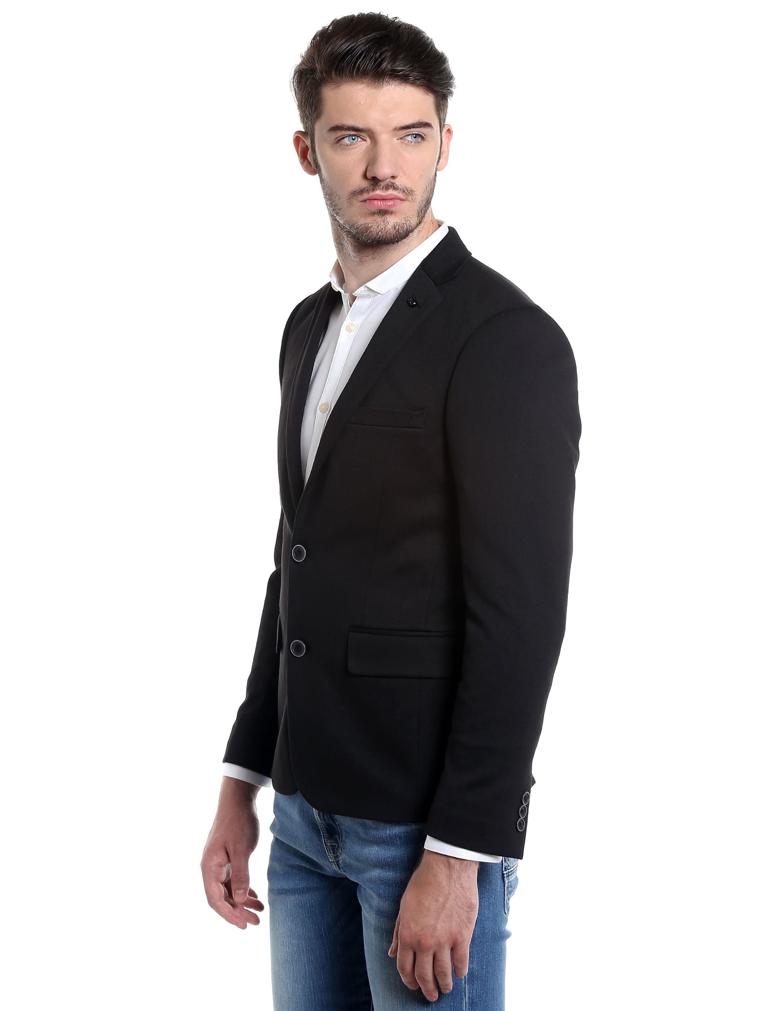 Black Slim Fit Casual Blazer