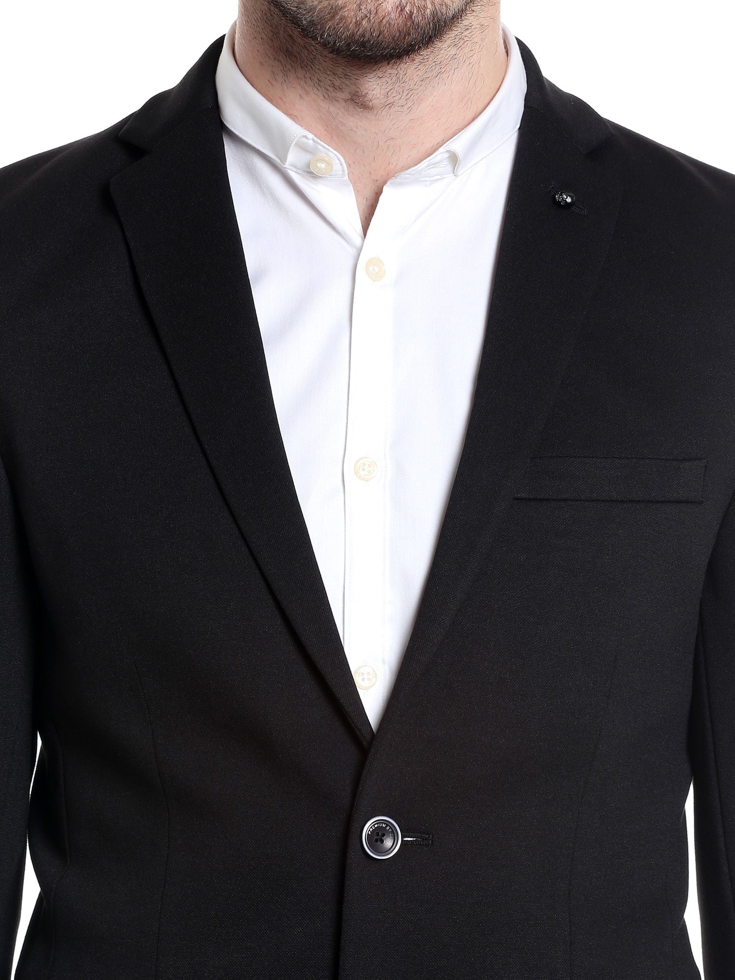 Black Slim Fit Casual Blazer